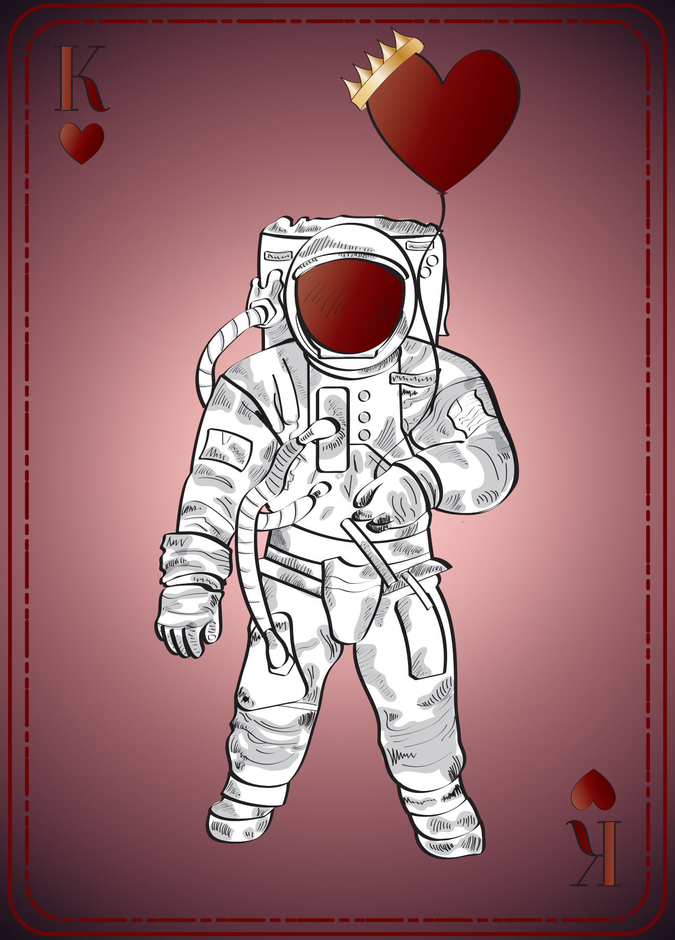Flat Design- King of Hearts