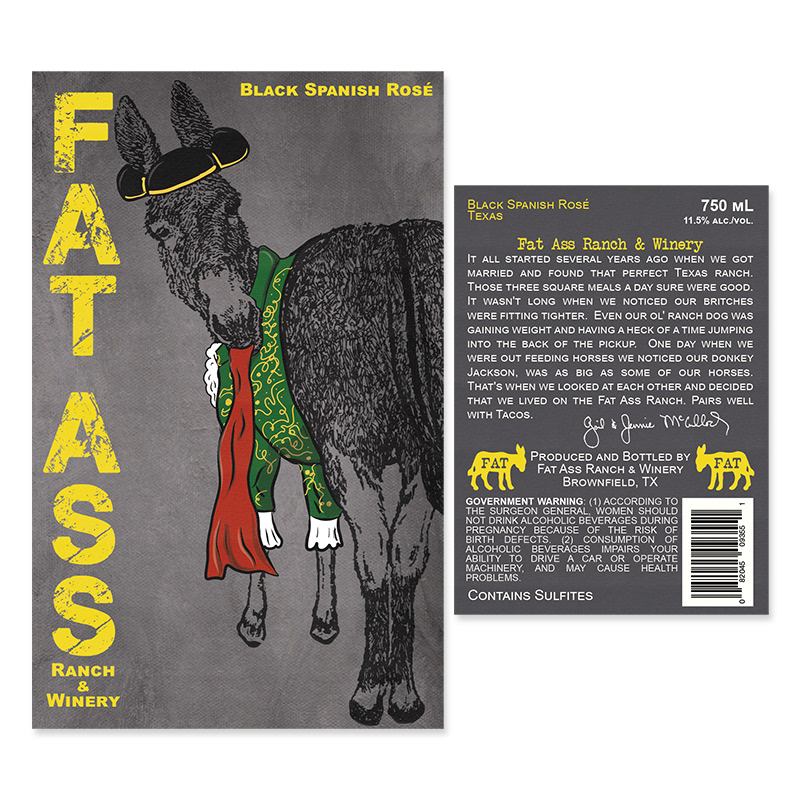 Black Spanish Rosé label