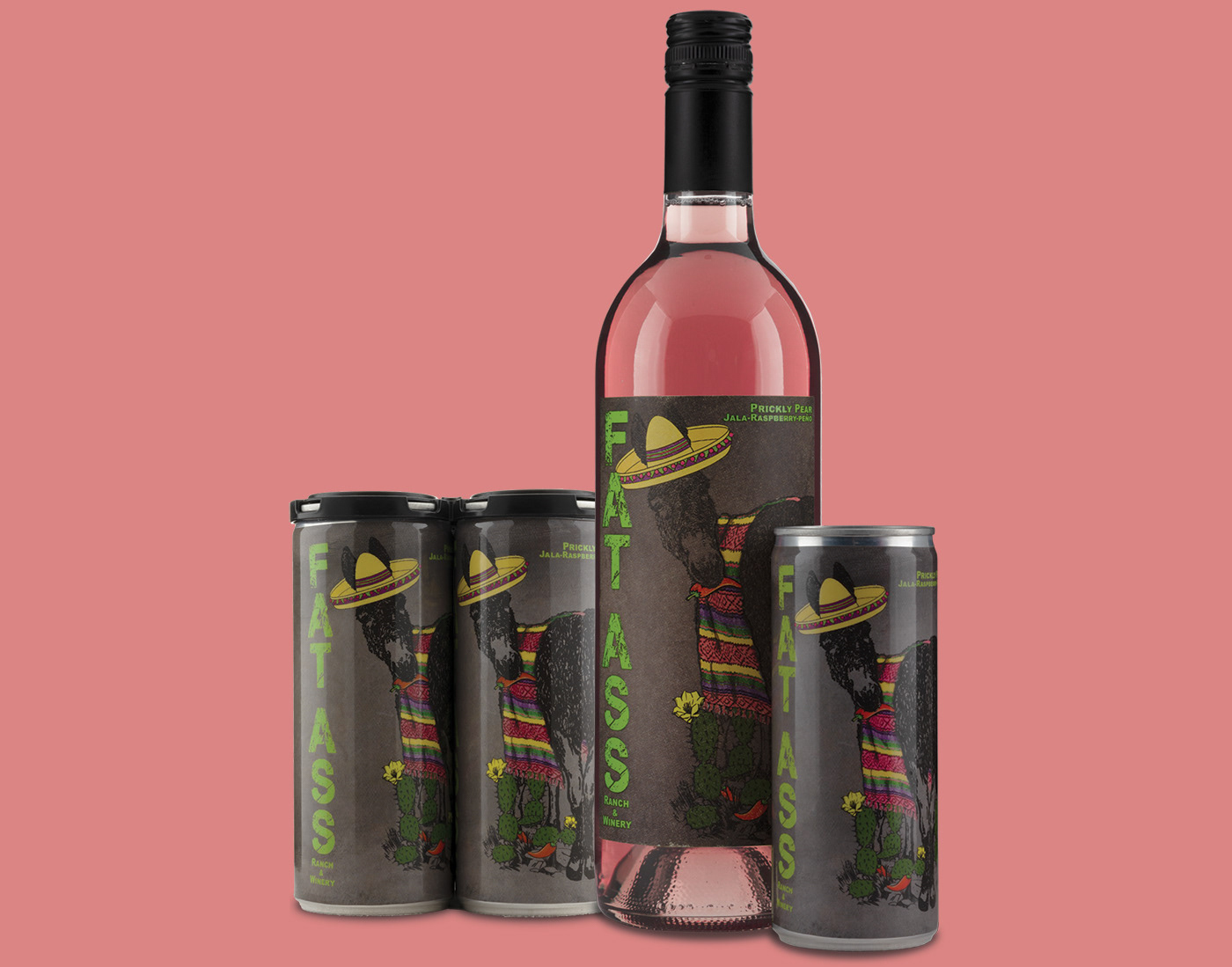 Hot Pink Wine Bottle Koozie — Fat Ass Ranch & Winery