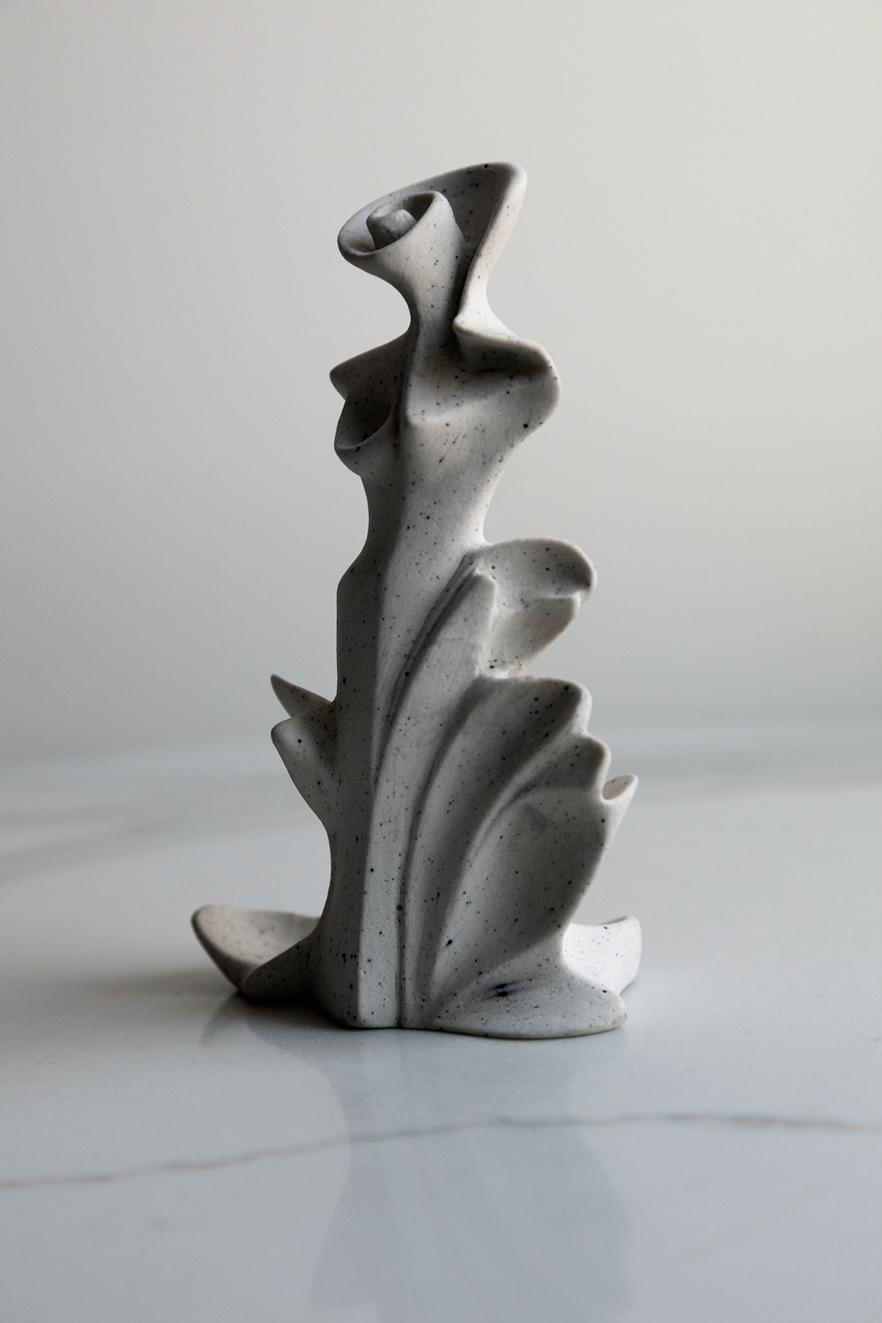 Hestia (turned), pigmented plaster, 5” x 3” x 2.5”