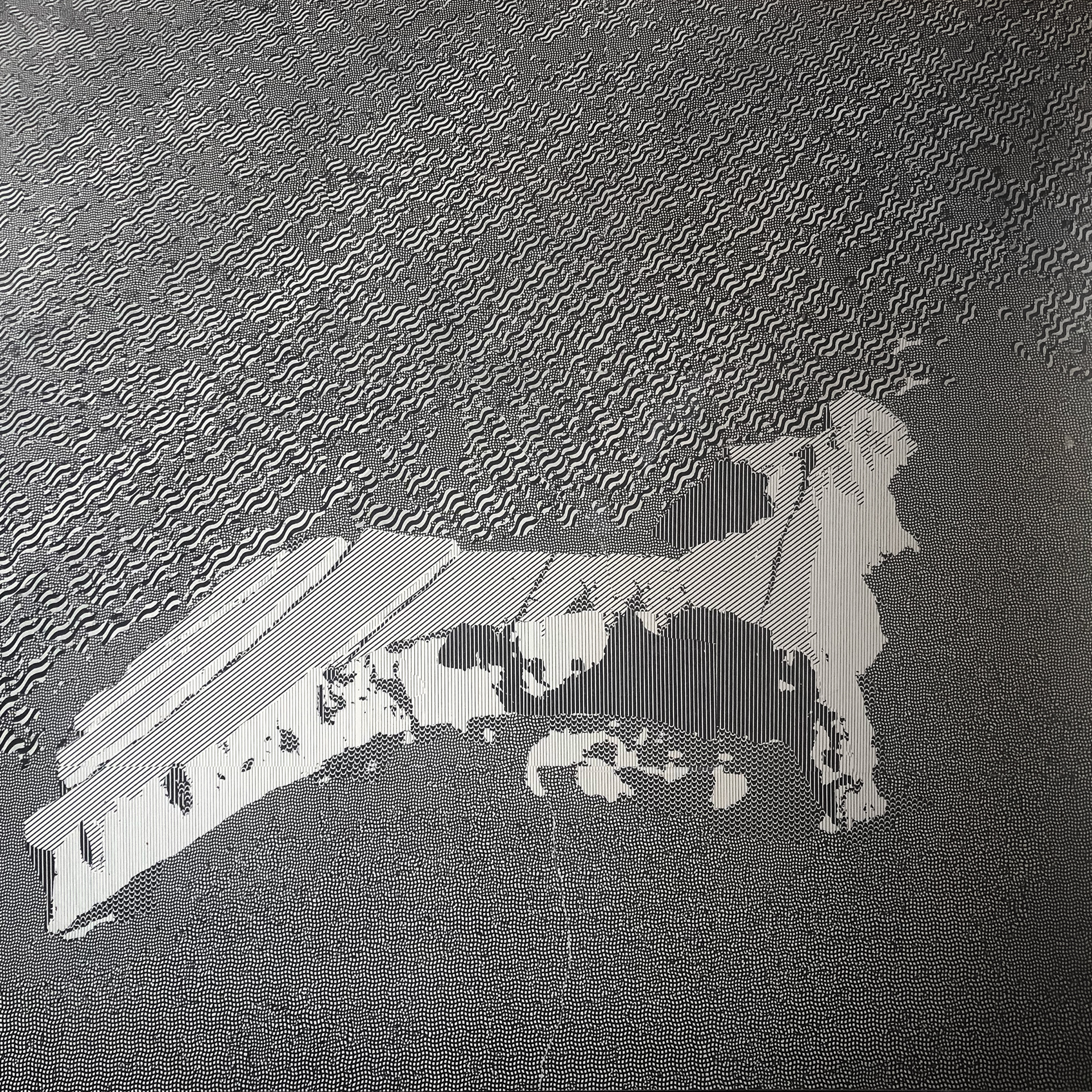 Pine island iceberg, 24" x 24", archival carbon print, collage on wood panel 2019