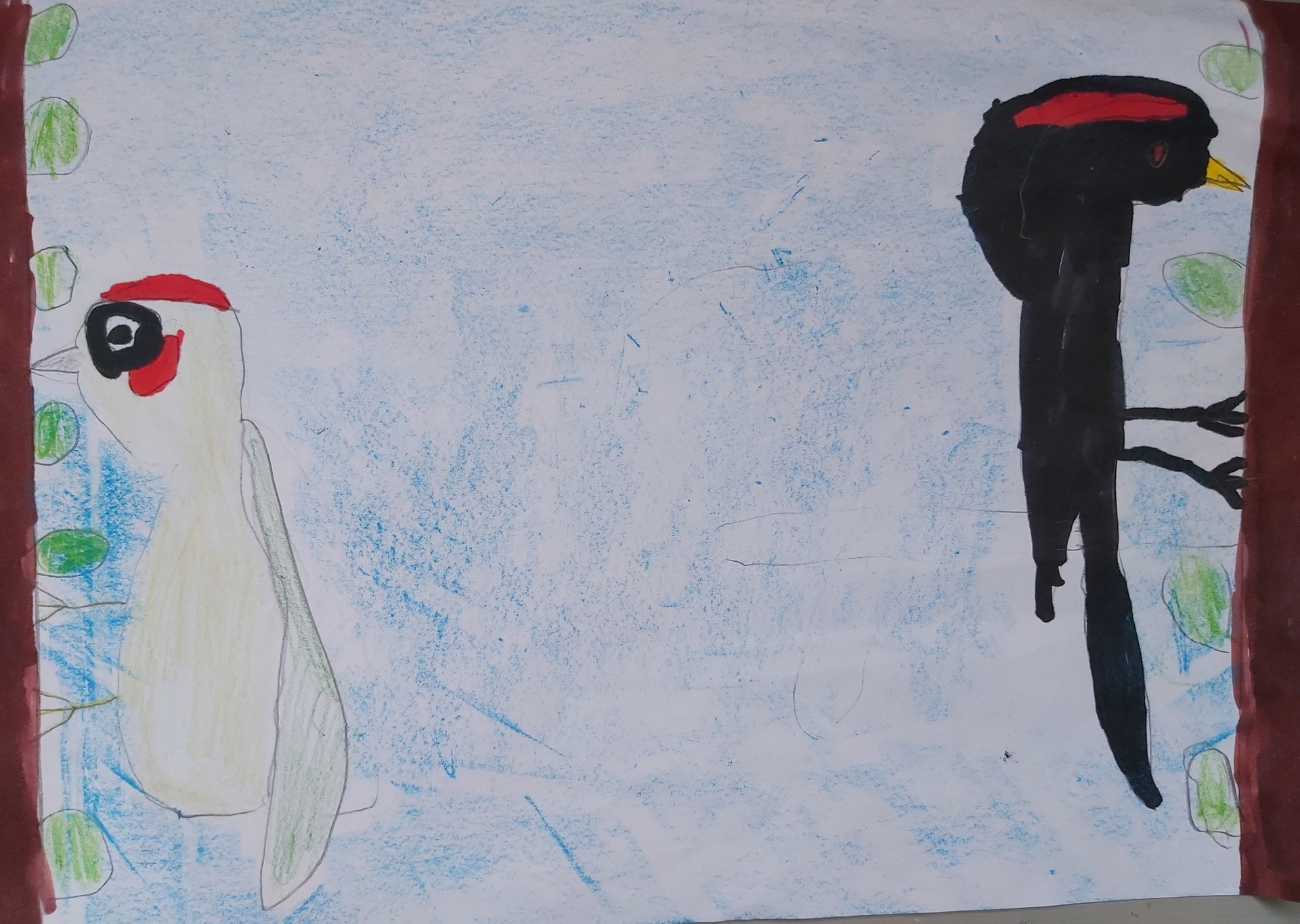 Groene Specht en Zwarte Specht