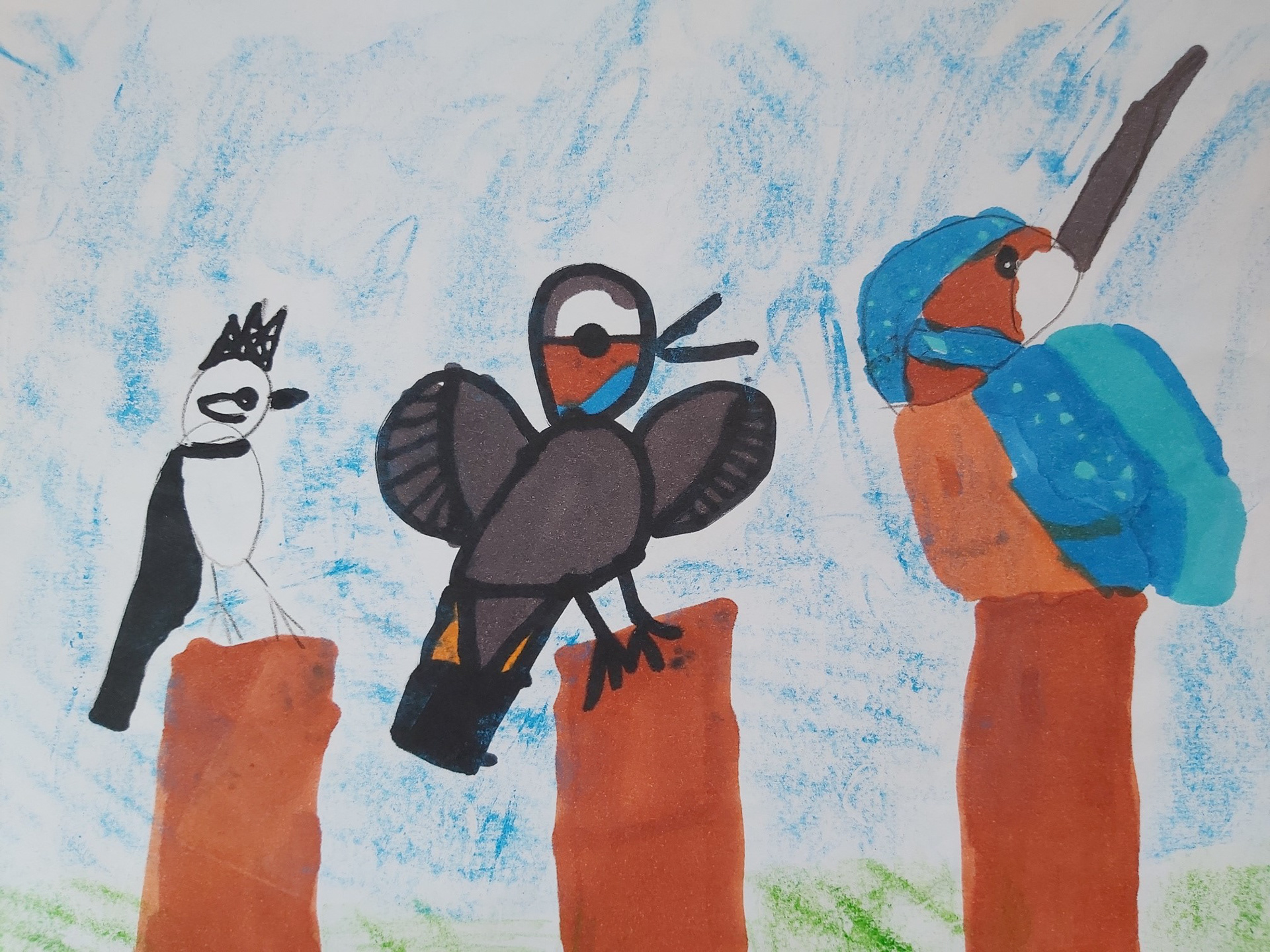 Kuifmees, Blauwborst en IJsvogel