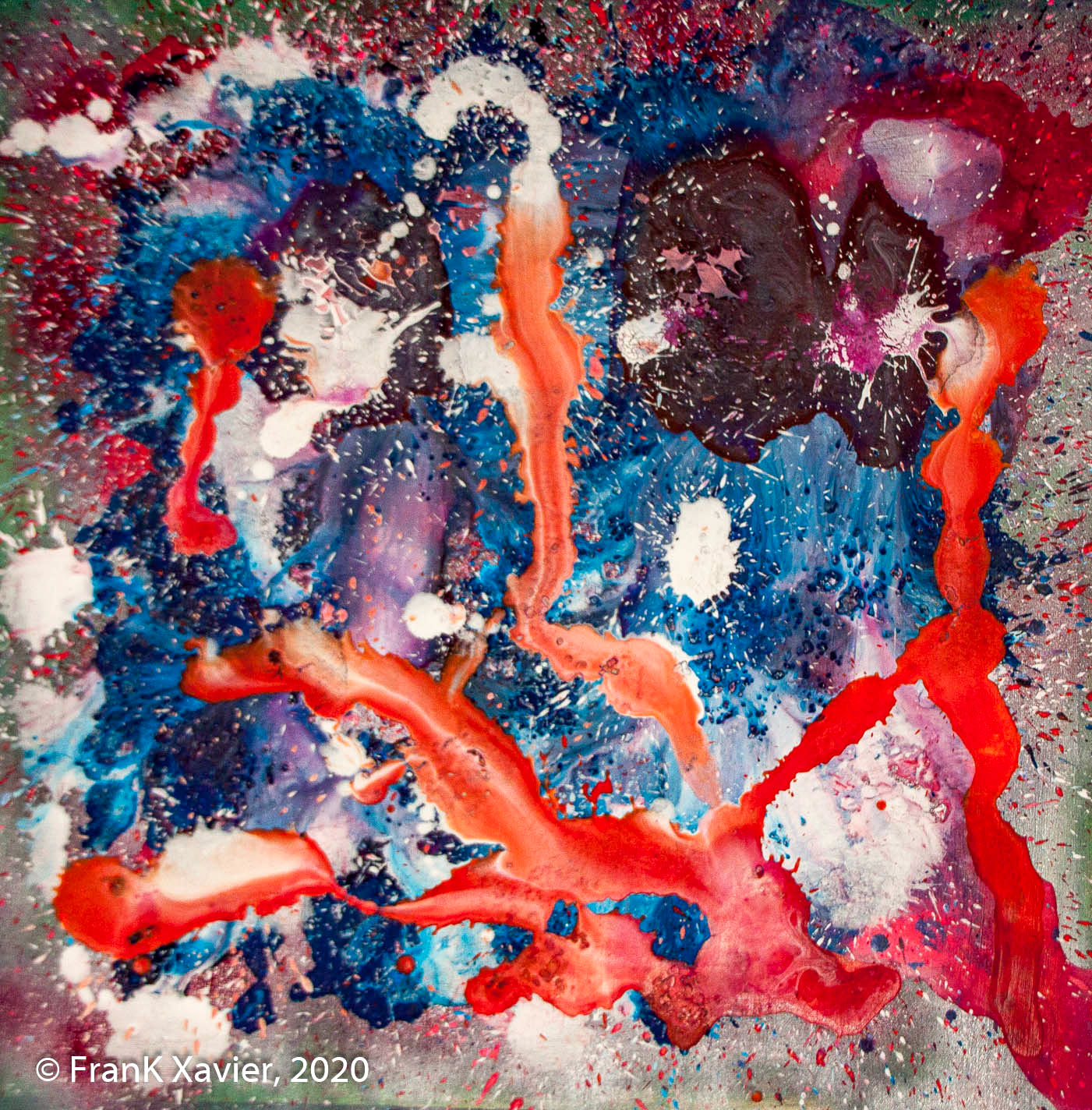 Verschlungene Pfade | Frank Xavier Original | Acryl auf Leinwand | Größe 90 mal 90 cm