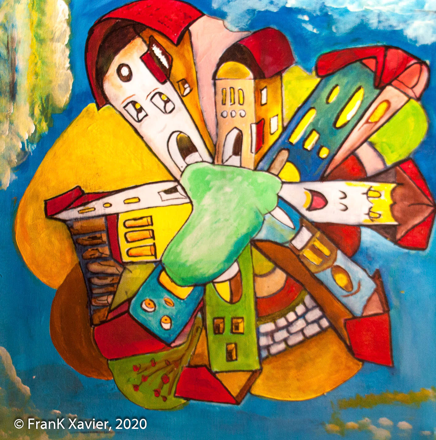 Vita variabile | Frank Xavier Original | Wechselfälle des Lebens in 4 Stationen | Acryö auf Leinwand | Größe 70 mal 70 cm