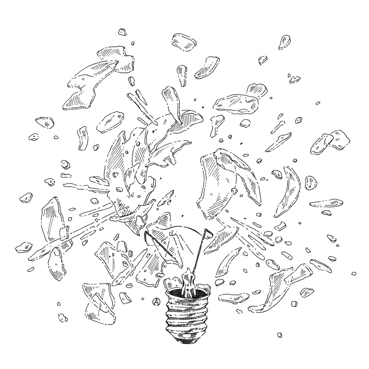 inktober 2017, Glühbirne illustration, light bulb illustration, day 12, analog illustration