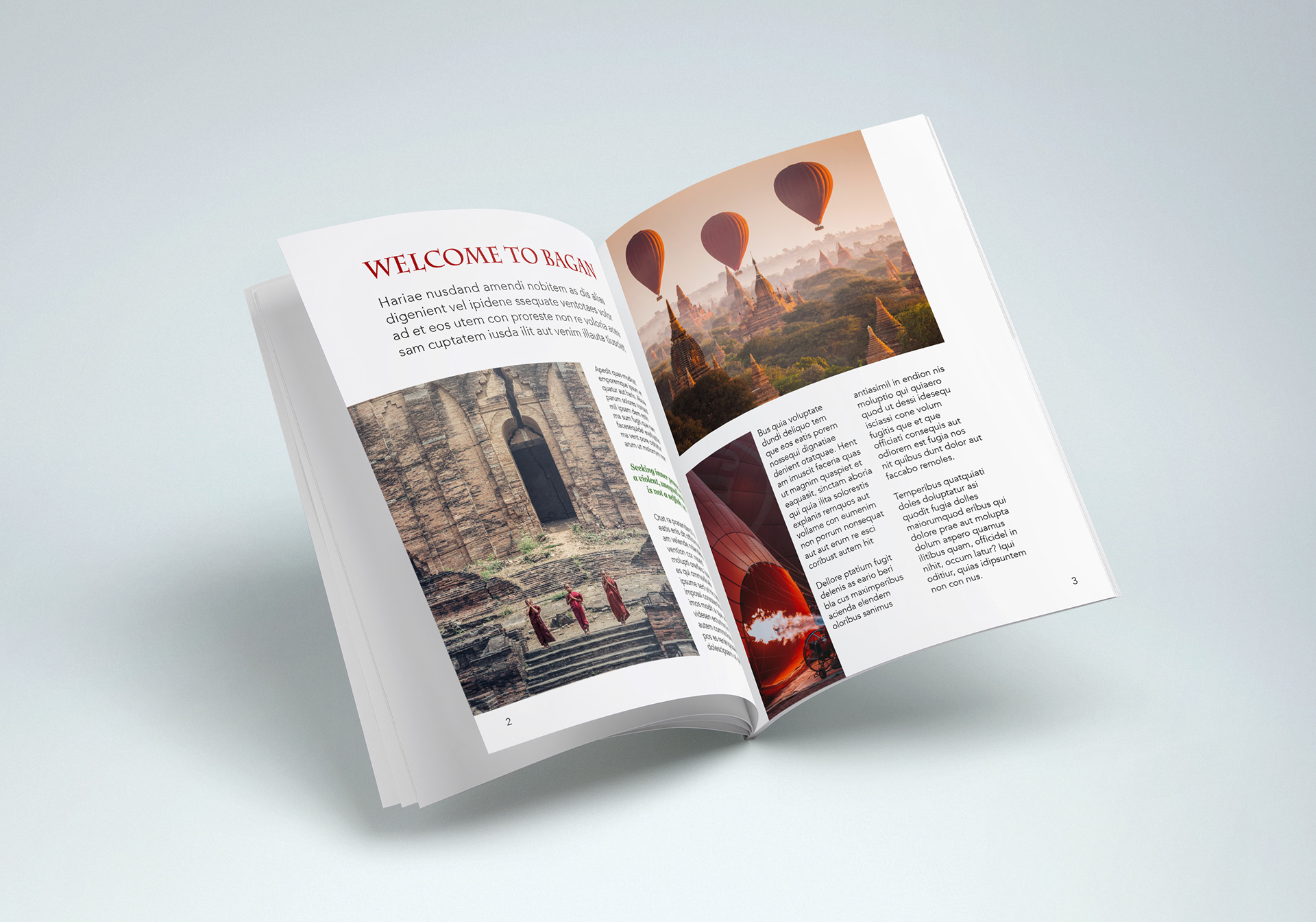 Mockup of the print magazine