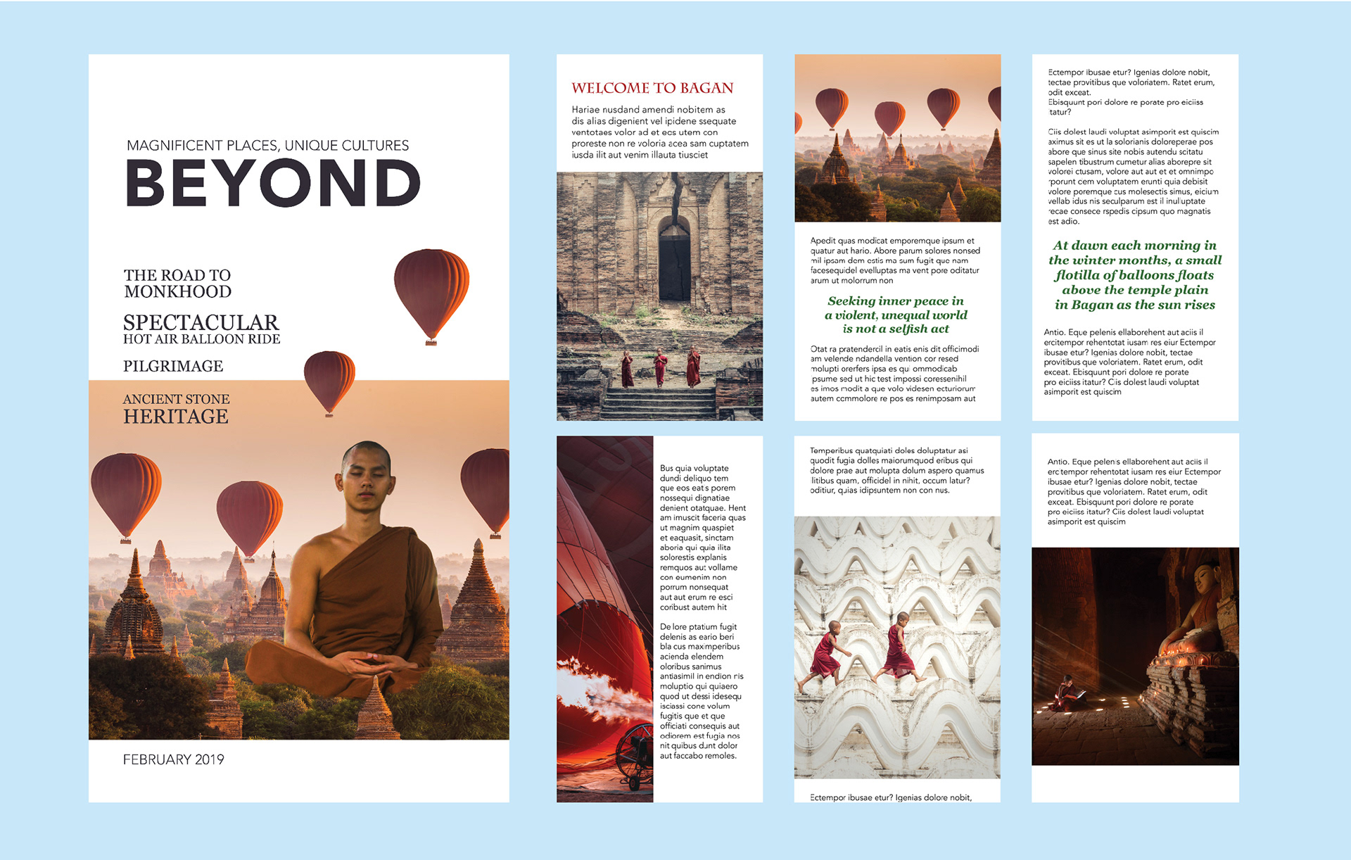 Layout design for mobile magazine