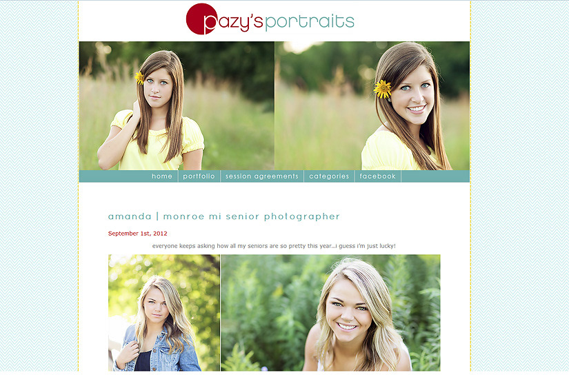 Website design for Pazy's Portraits