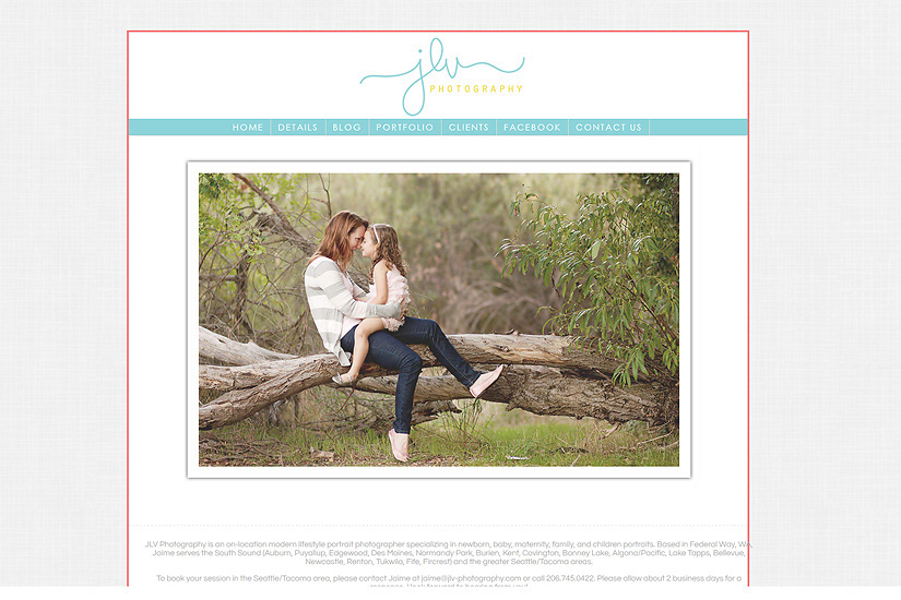 Website design for JLV Photography