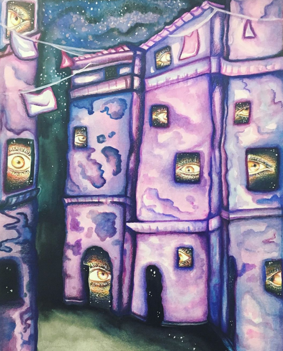 “Lurking” | 18” x 12” | Mixed-media