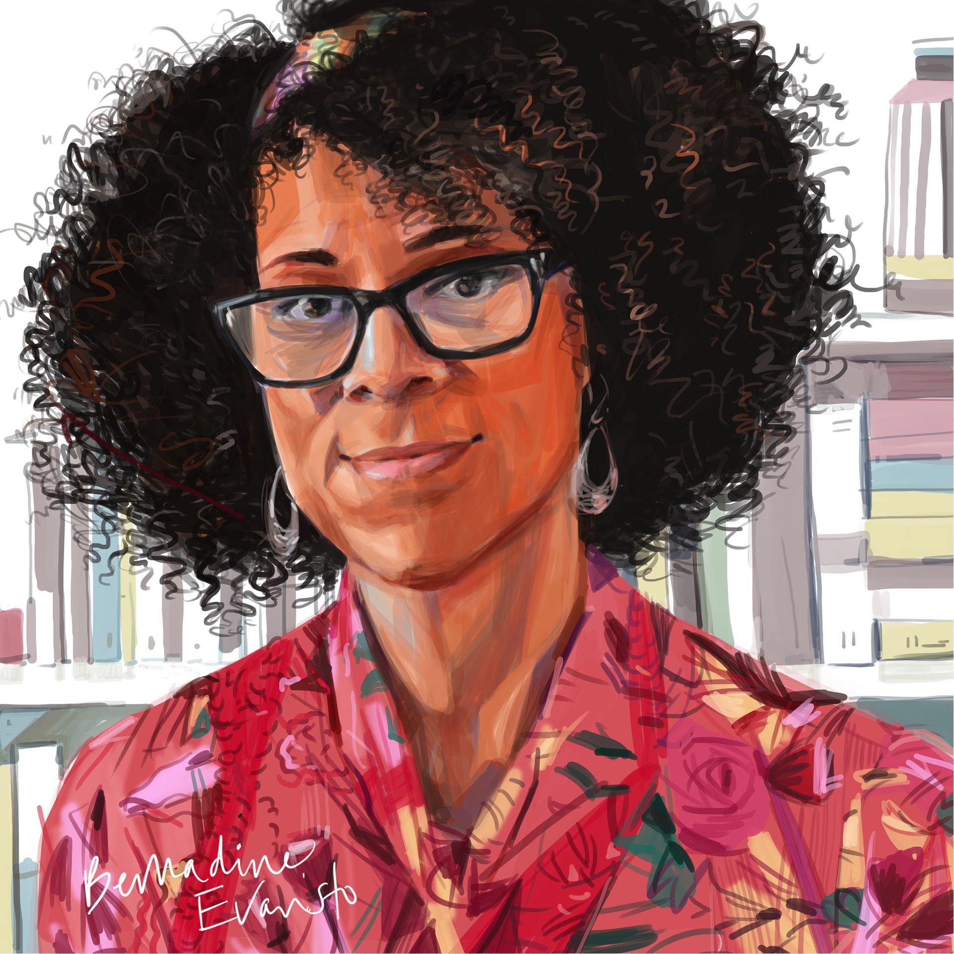 Bernadine Evaristo, author: Sky Arts Portrait Artist of the Week