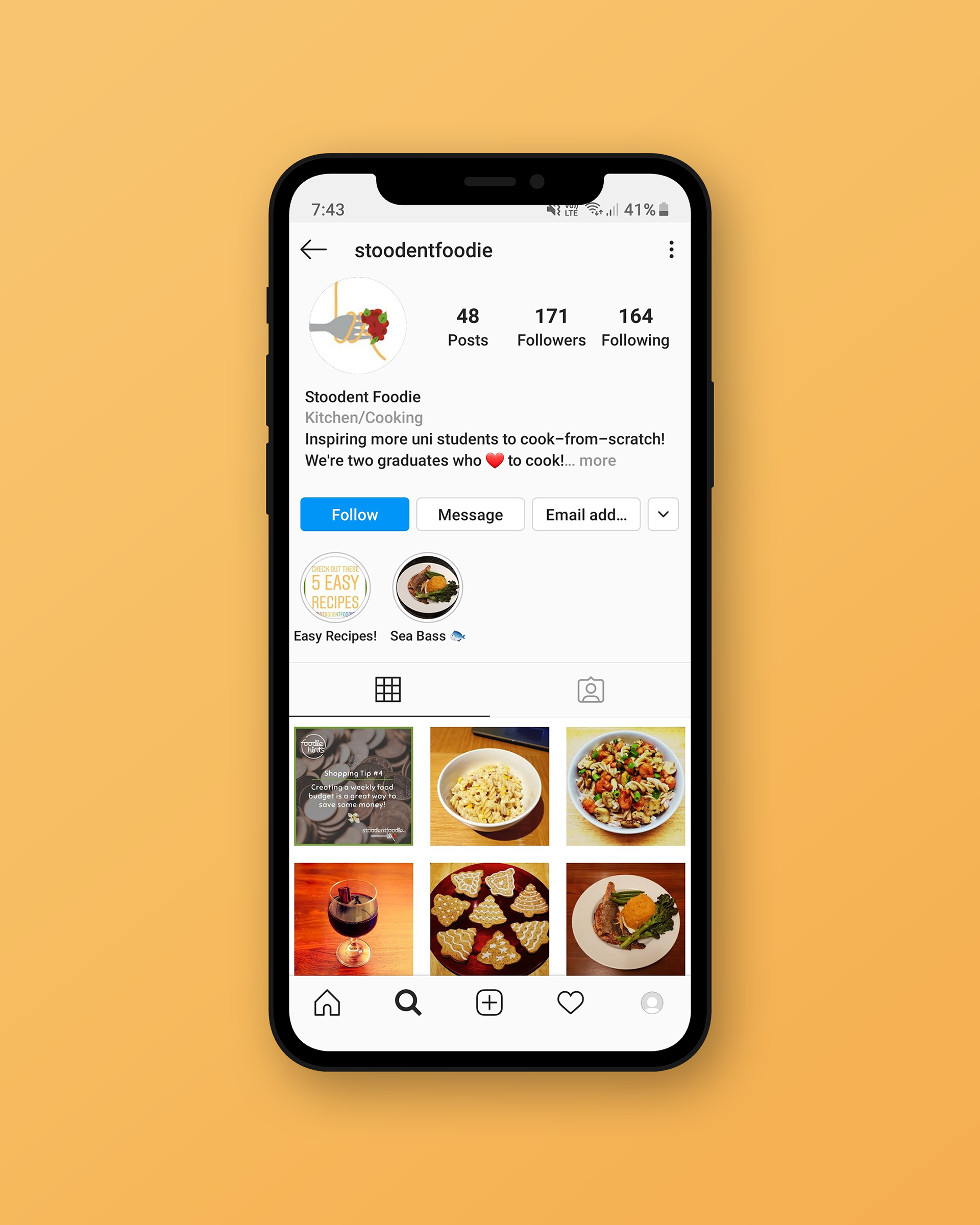 Social Media Content Creation for stoodentfoodie