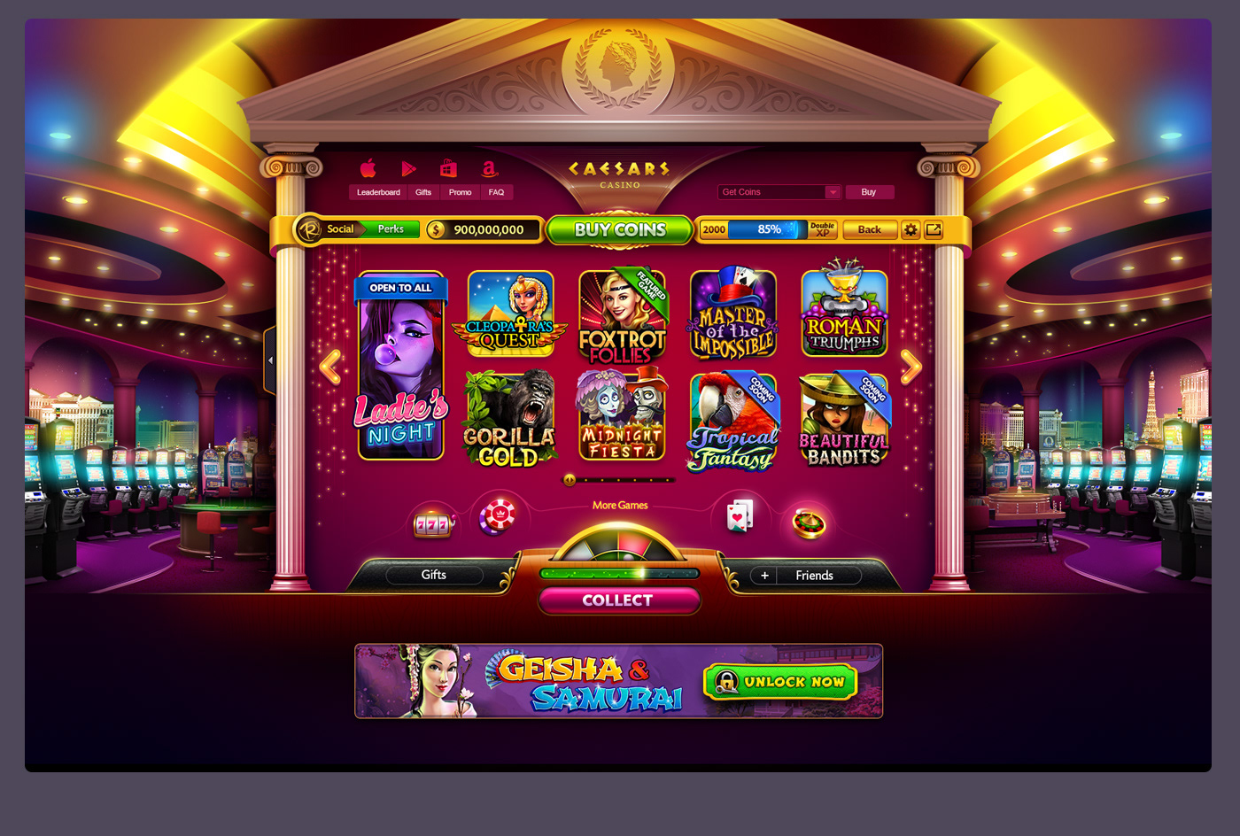 UI/UX Game Designer and Game Artist - Casino Lobby Design