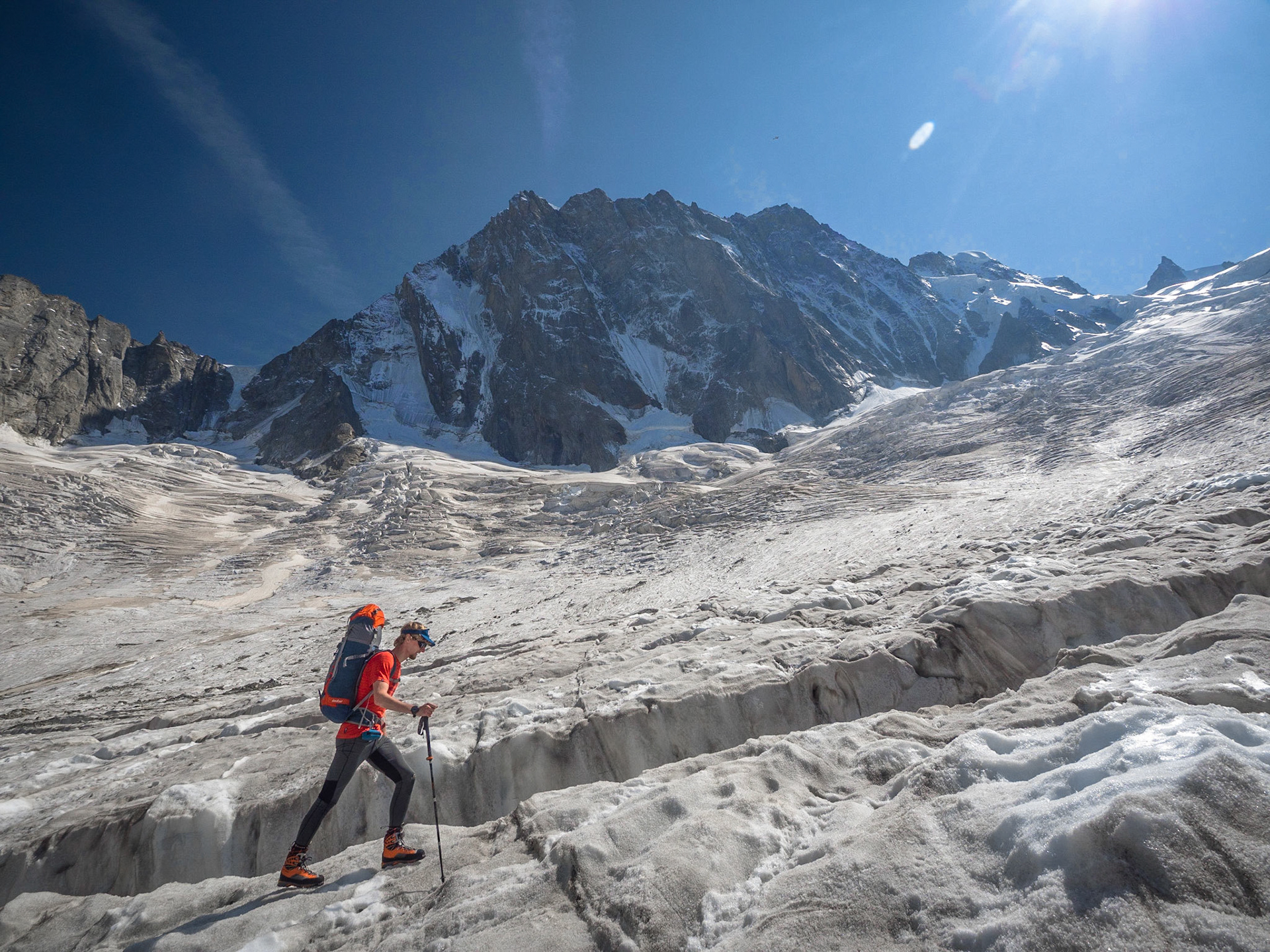 Zustieg zu den Grandes Jorasses