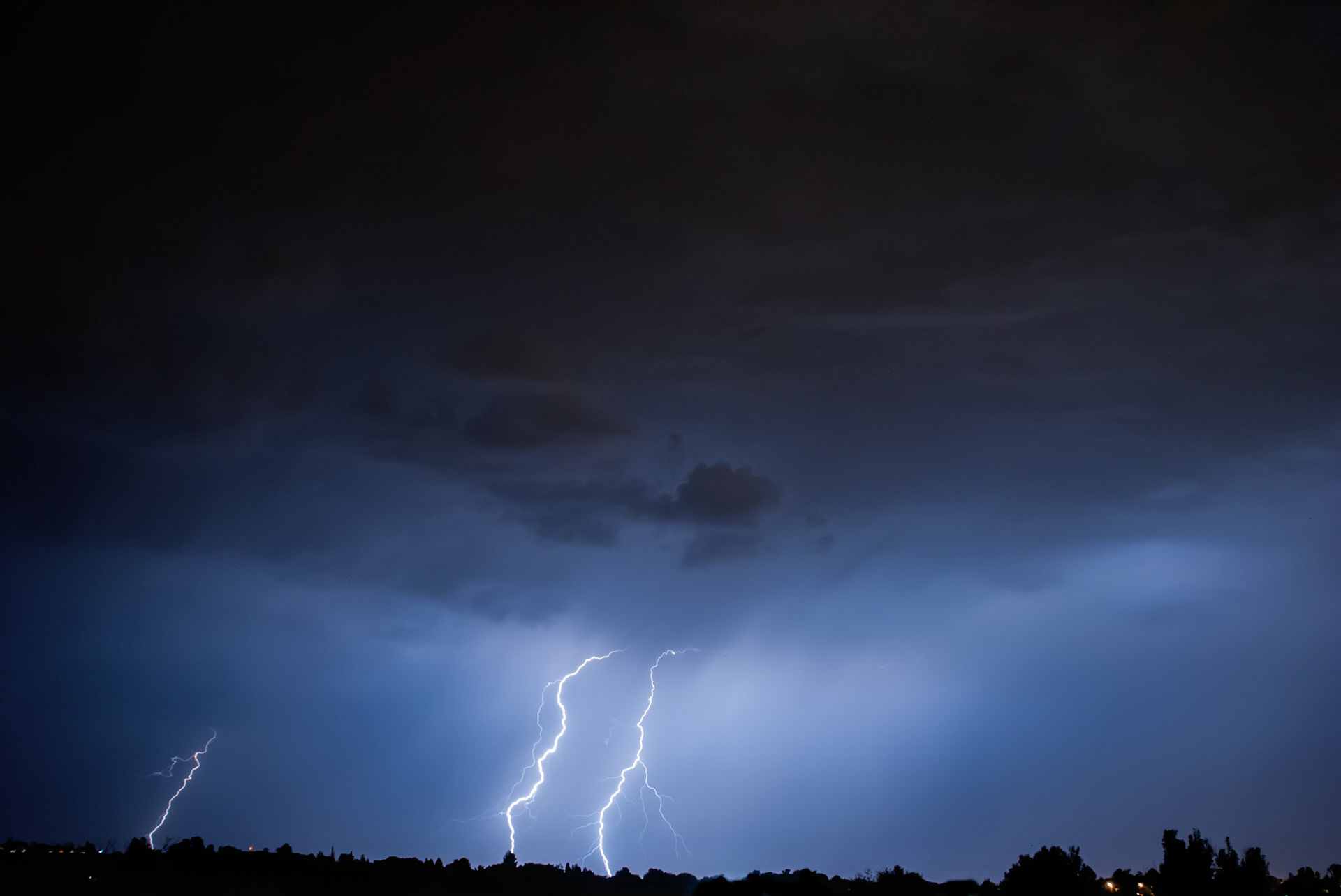 Lightning flash on a thunder storm
