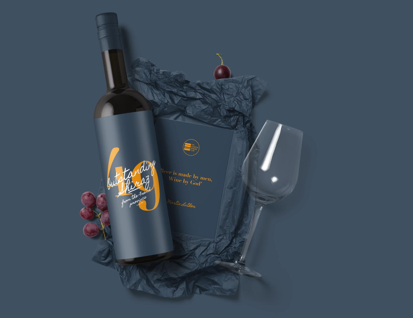 The London Burger Club Restaurant Wine Branding