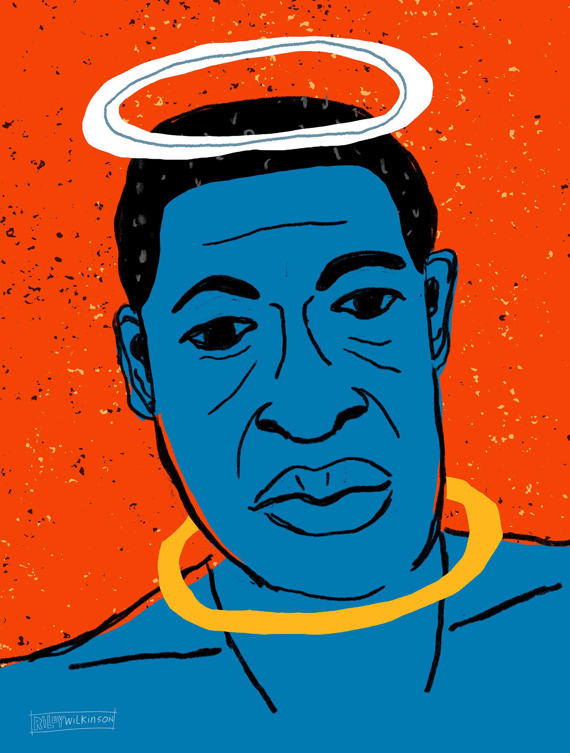 Mr. George Floyd: may his memory fuel so much worldwide change. Mixed media and digital in Procreate and Photoshop. - June, 2020