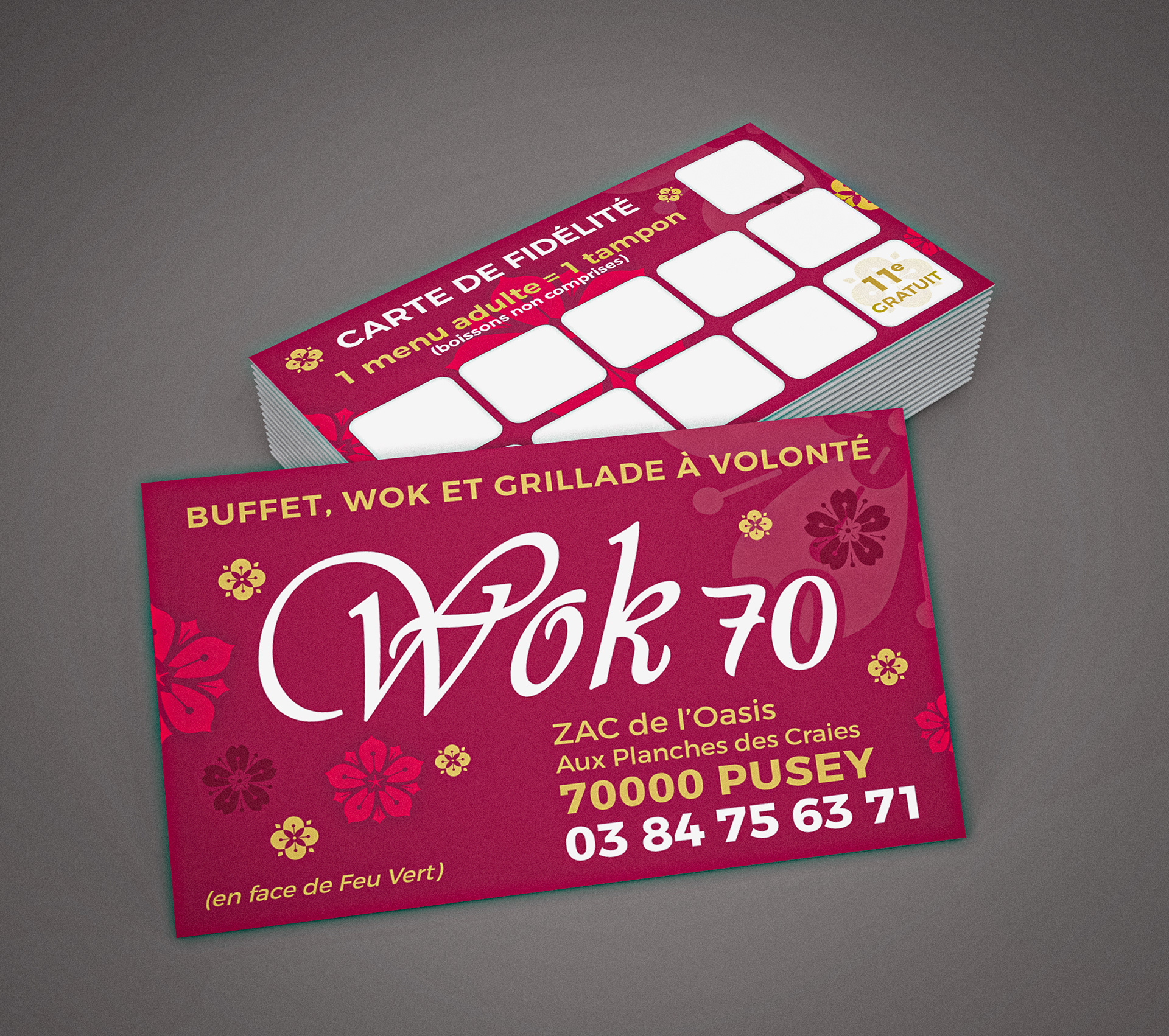 Cartes de fidélité Wok 70.