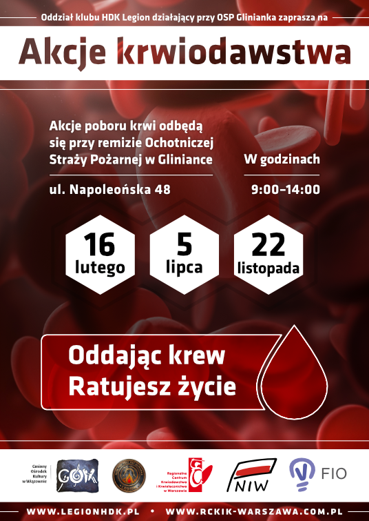 Blood donation events schedule. Created using Affinity Designer.