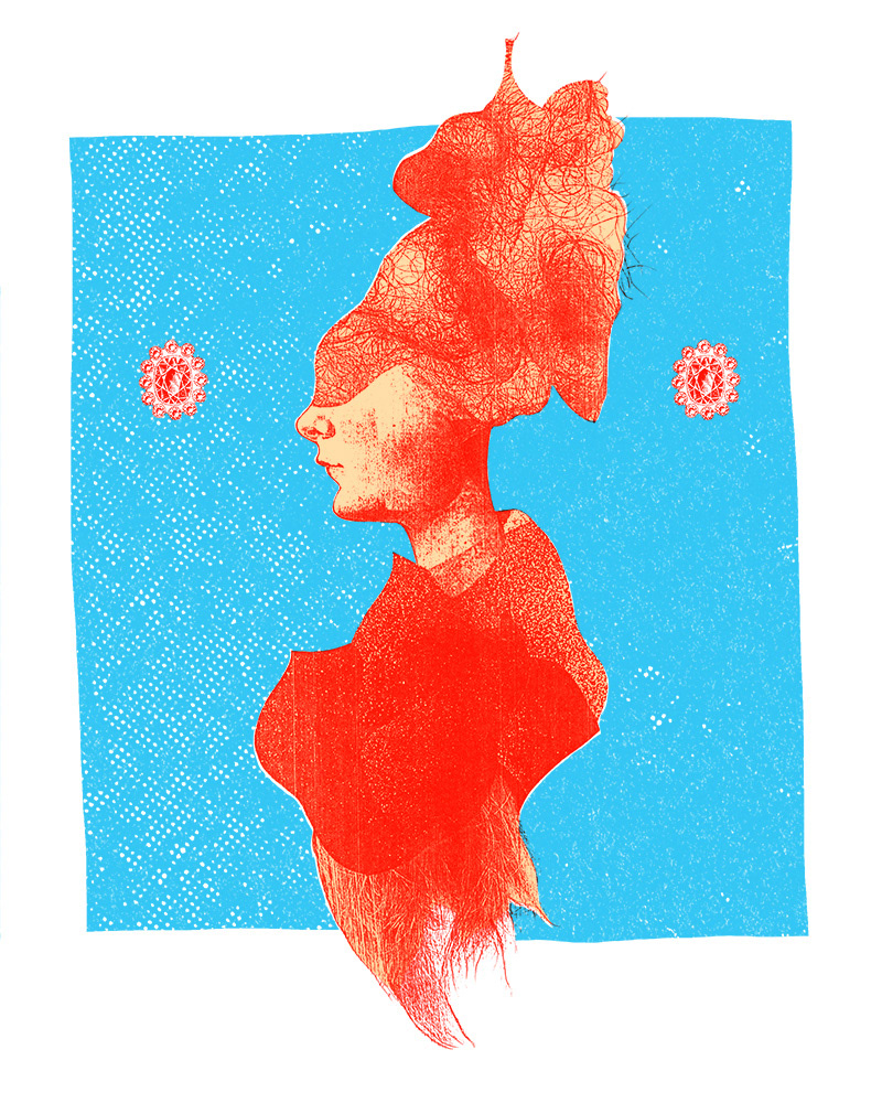 BÉATRICE II sérigraphie sur papier Stonehenge, 8 X 10 pouces (20.32 x 25.4 cm), édition limitée de 9, 2013