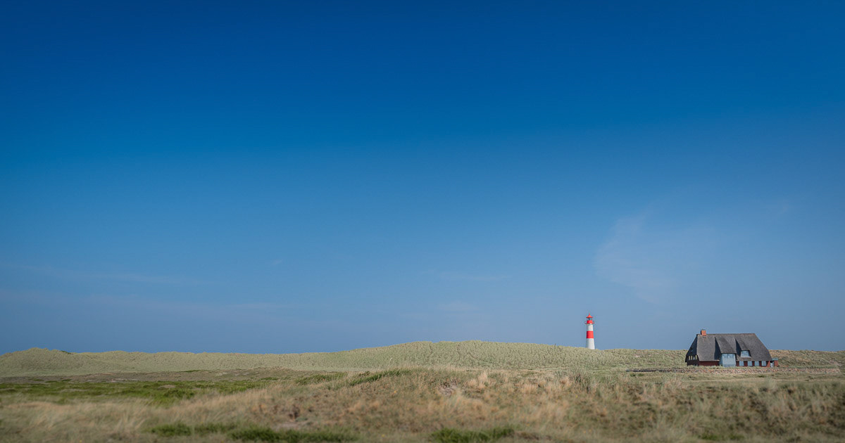 Lighthouse on Sylt place called Ellenbogen