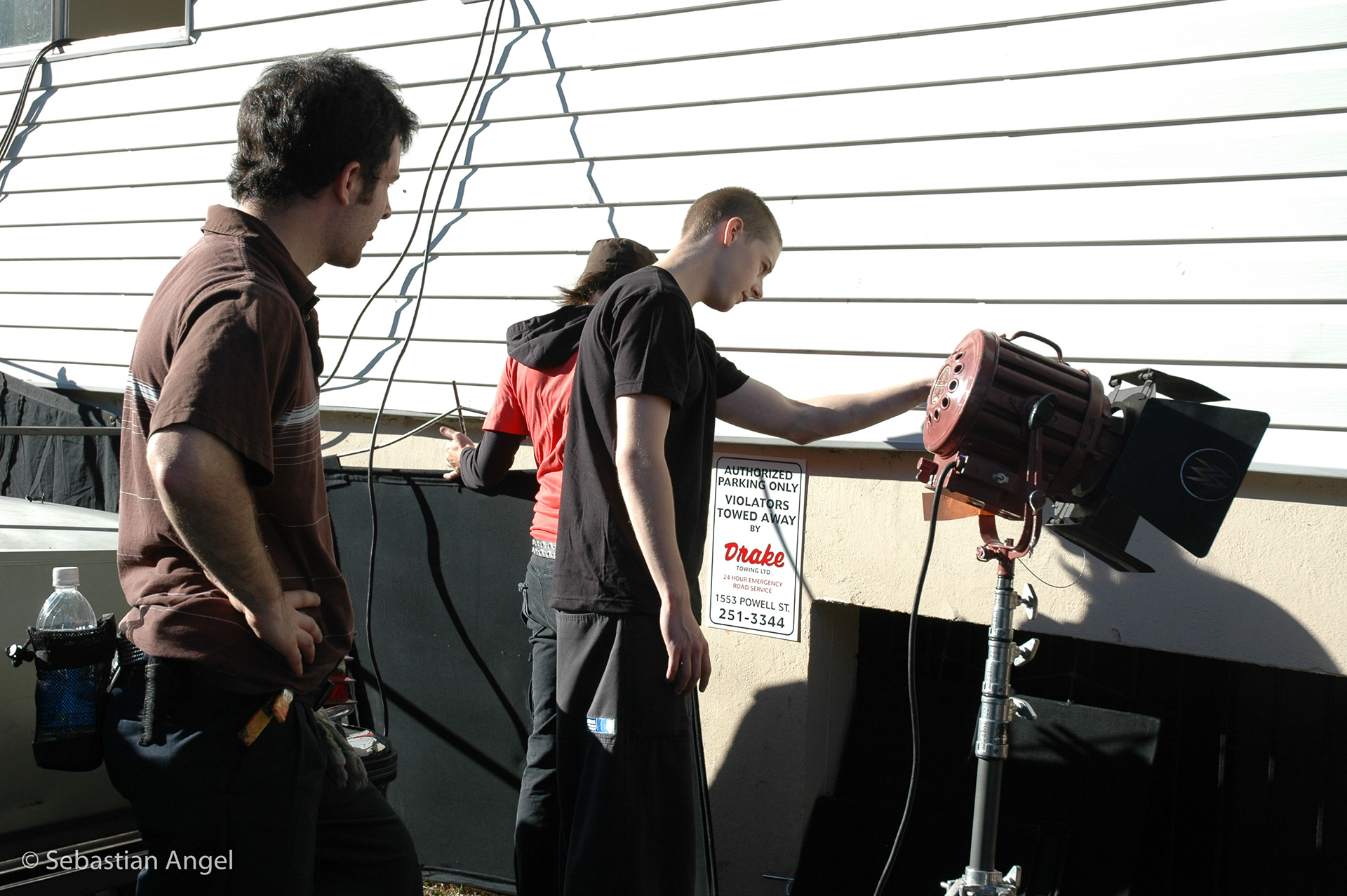 The crew setting up.