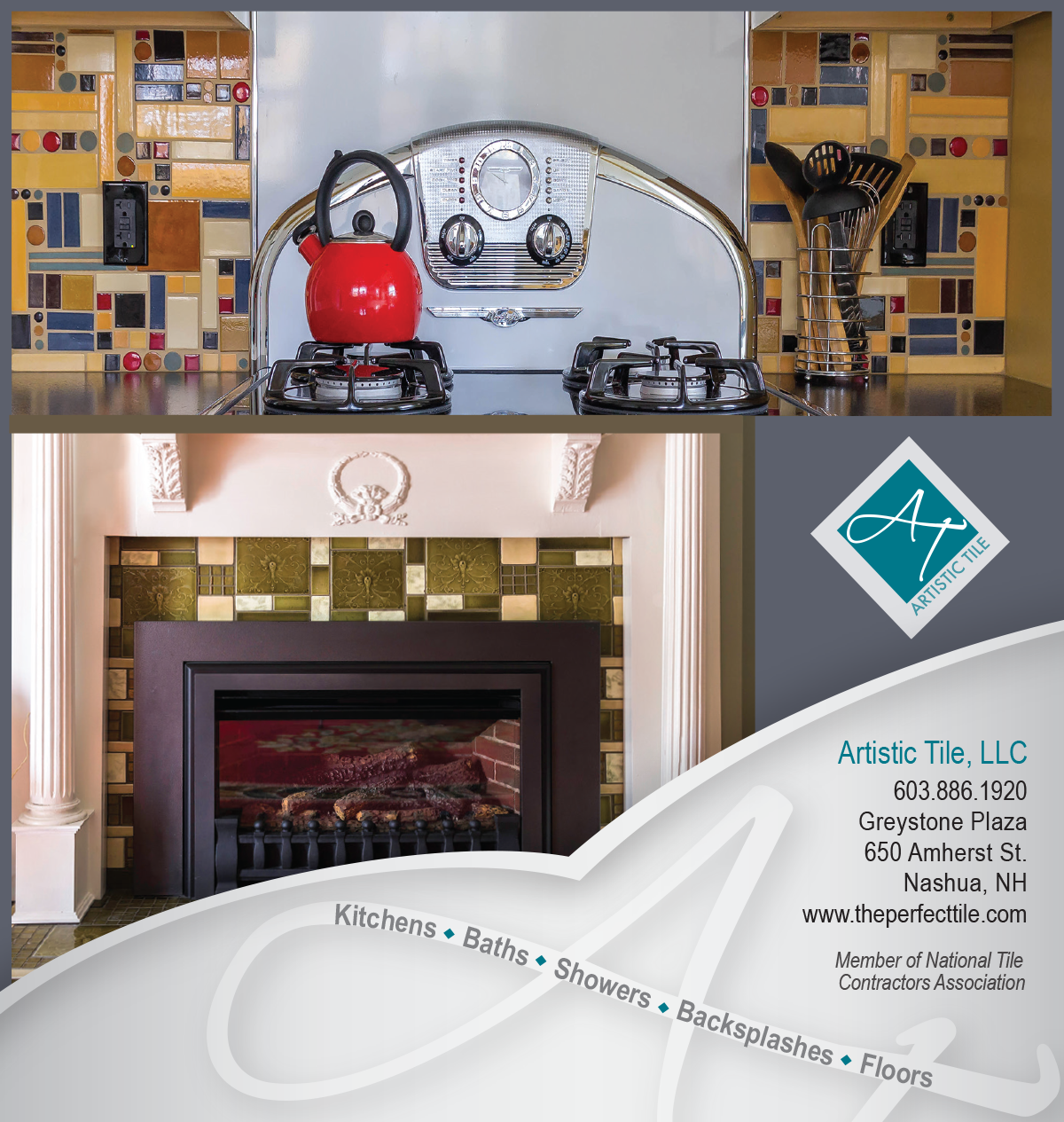 Artistic Tile Ad design for NH Home Magazine