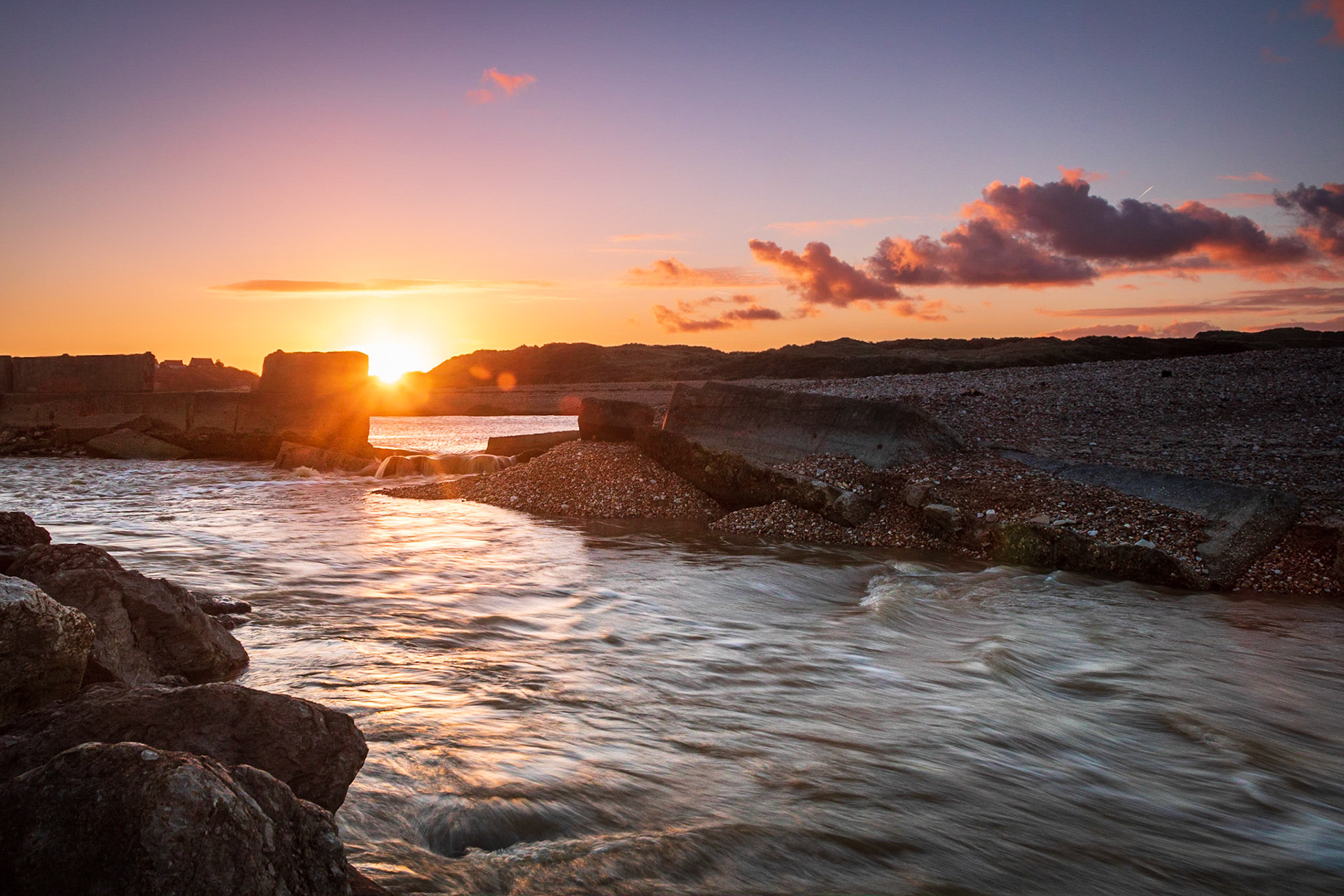 Lever de soleil sur la Slack