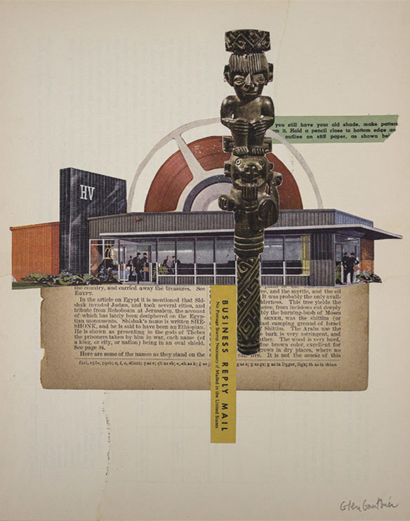 Shishak, 10" x 8", collage on art board.