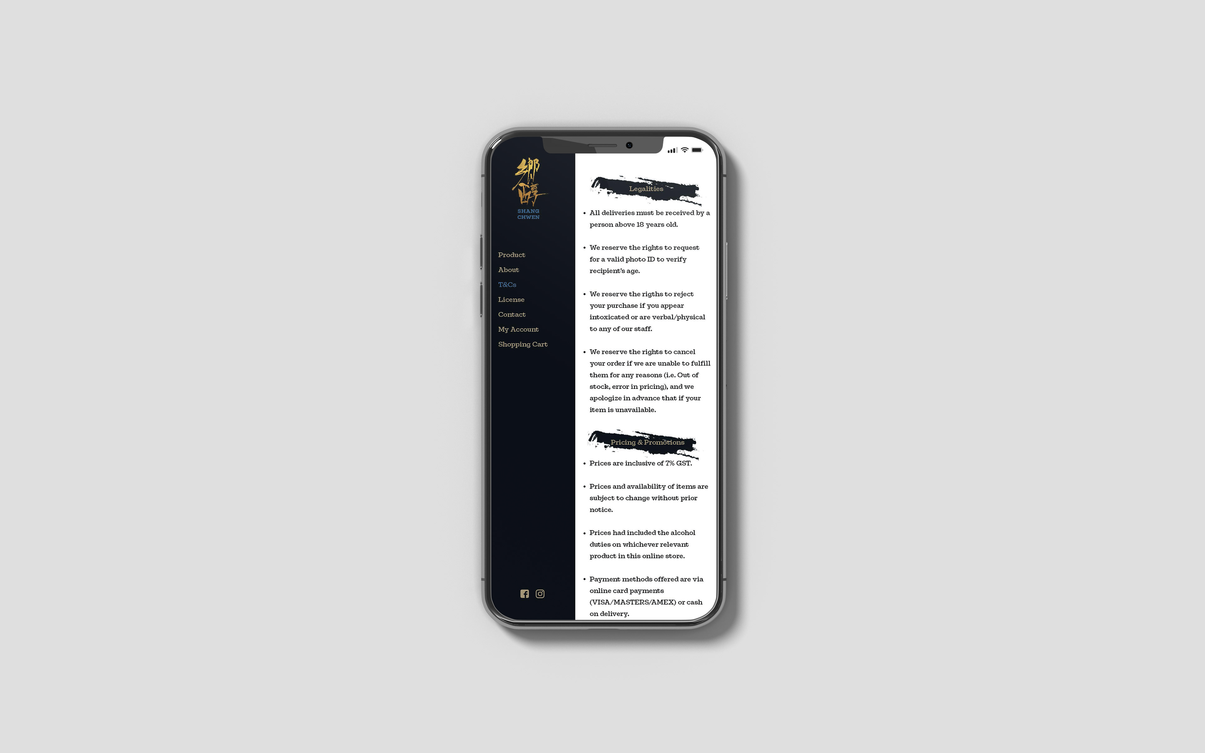Terms & Conditions Page