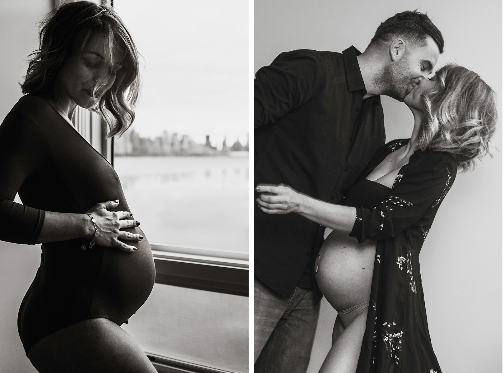 black and white maternity