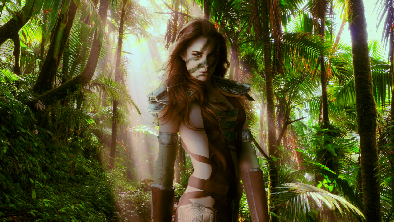 Une femme dans la jungle
