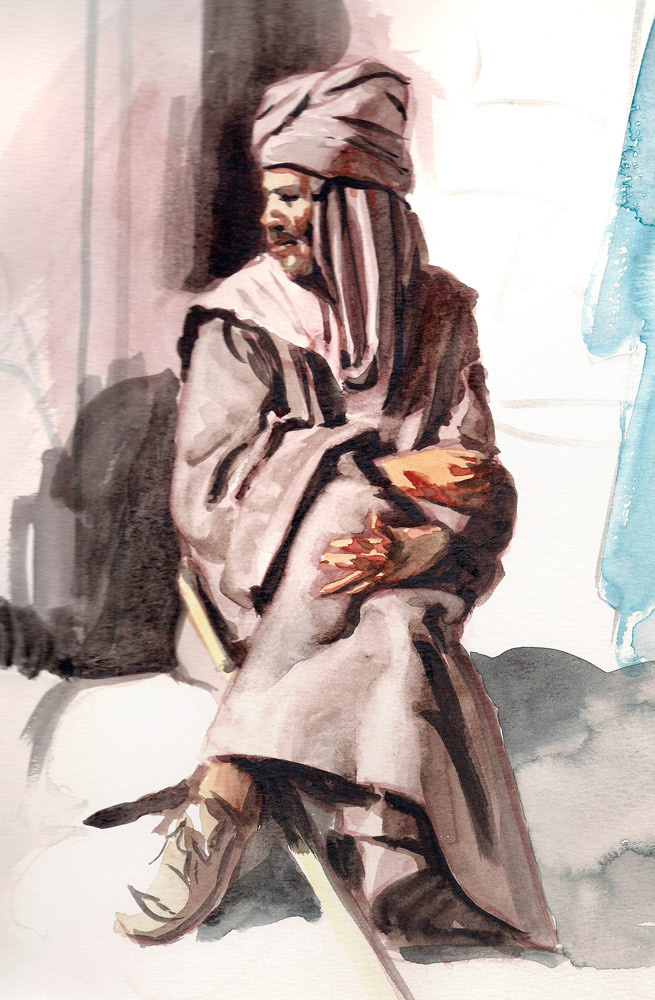 Watercolour Study of an Egyptian Man