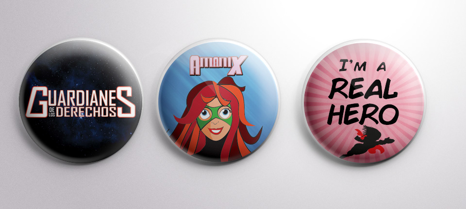 Merchandising Guardianes de los Derechos chapas