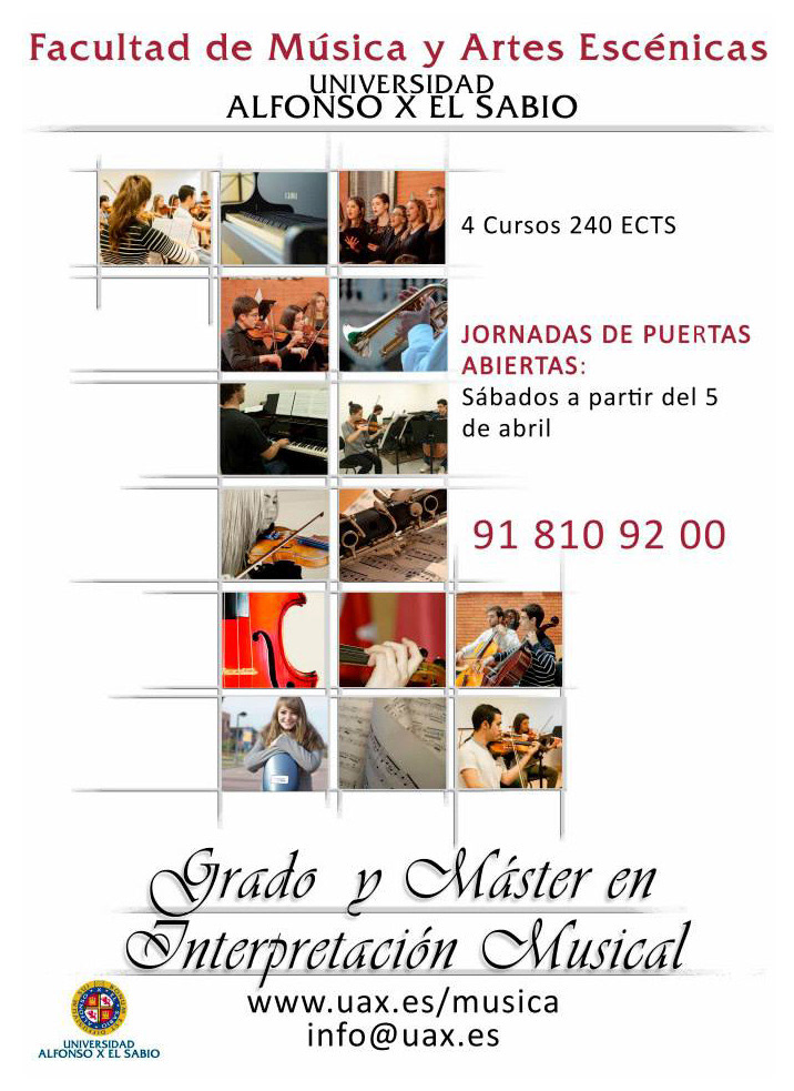 Cartel Universidad Alfonso X el Sabio Música