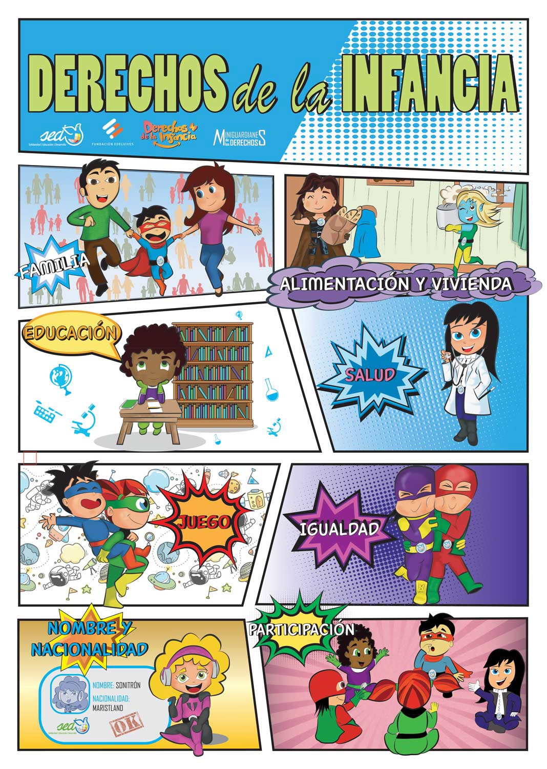 Cartel Miniguardianes de los Derechos