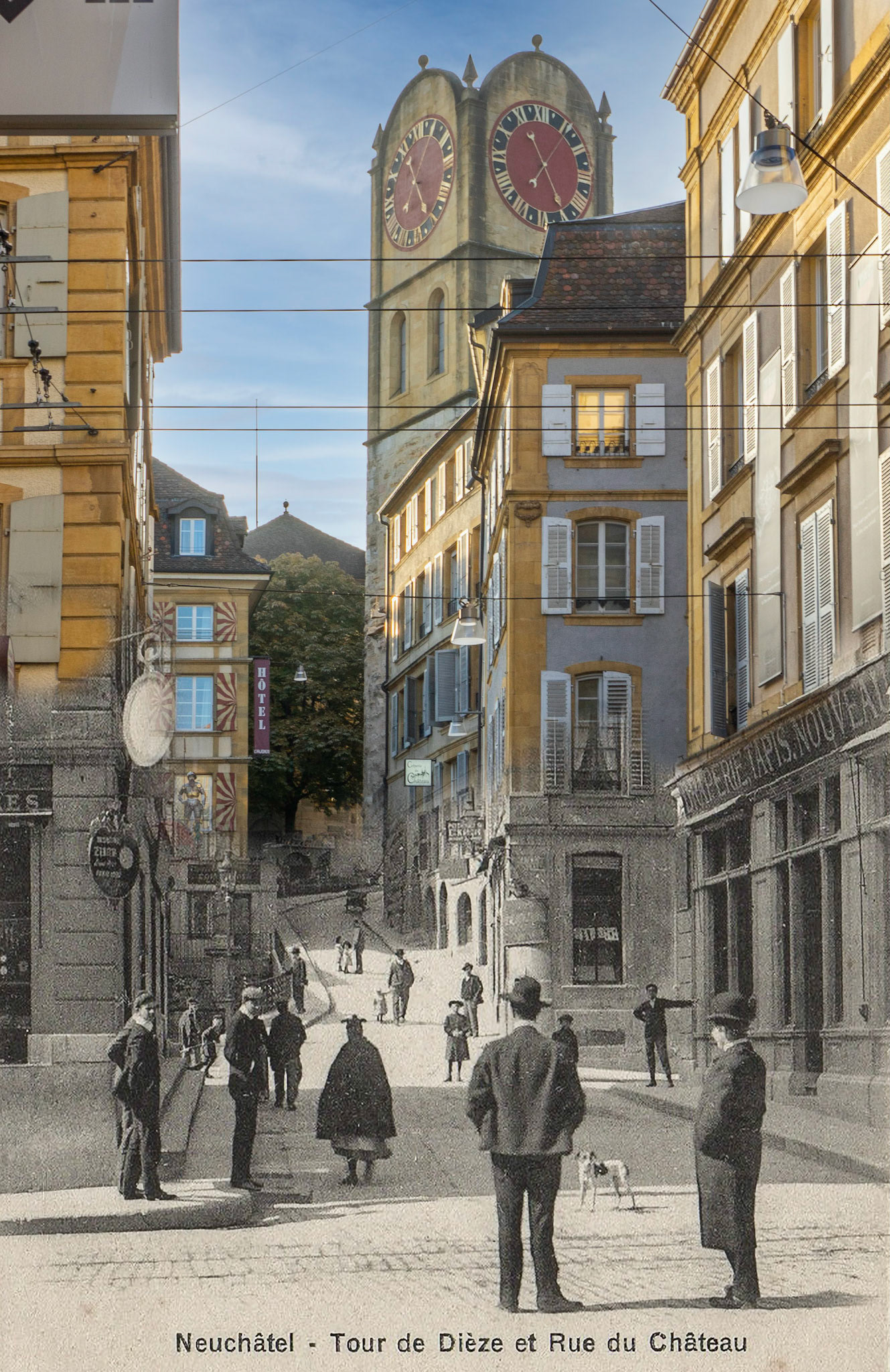 Tour de Dieze et Rue du Chateau, Neuchatel