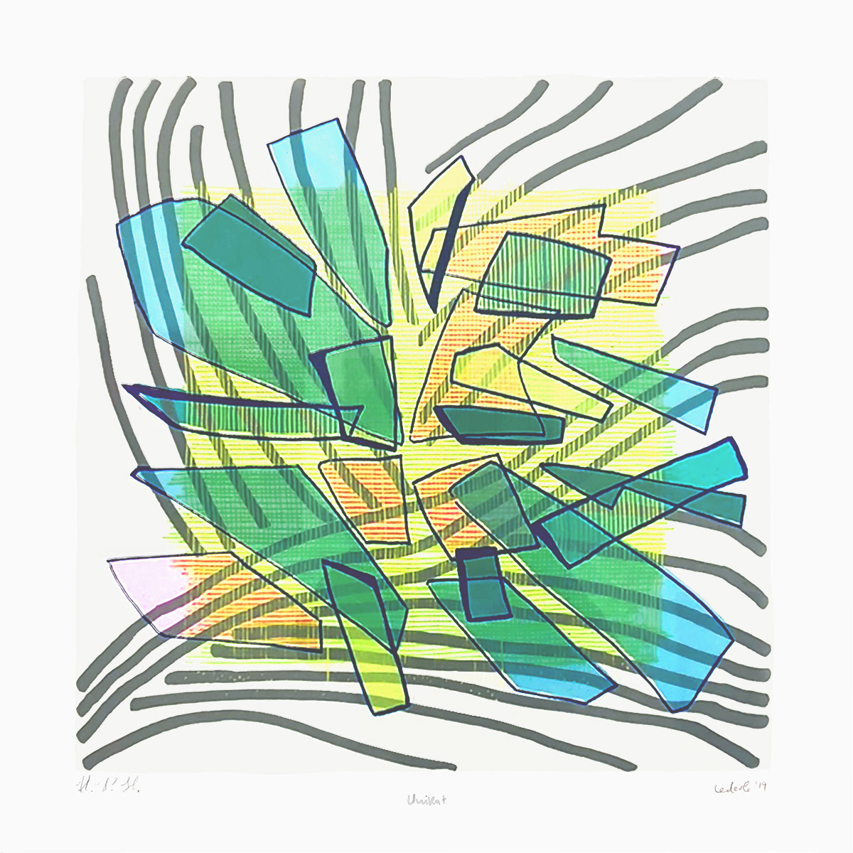 COLORNOTES UNIKAT 11 Serigraph on Somerset Velvet paper, 24 by 24 inches (61x61cm), 2019 hand signed EUR 750.00