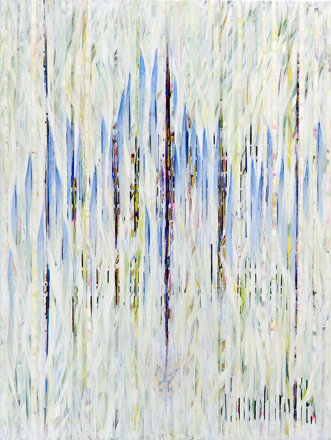 ADAPTATION NA NA mixed media on canvas stripes over canvas, 50 by 38 inches, 2016, Hermann Lederle