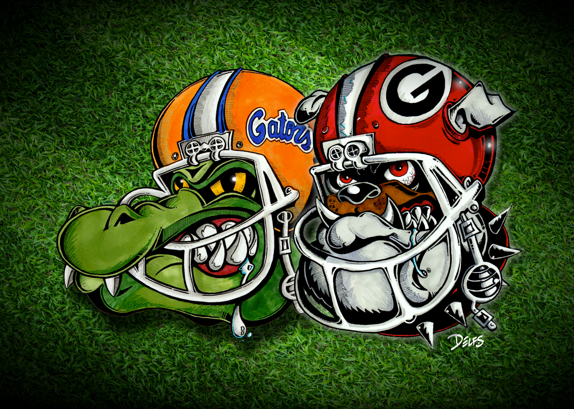 Gators vs. Bulldogs Hand Drawing