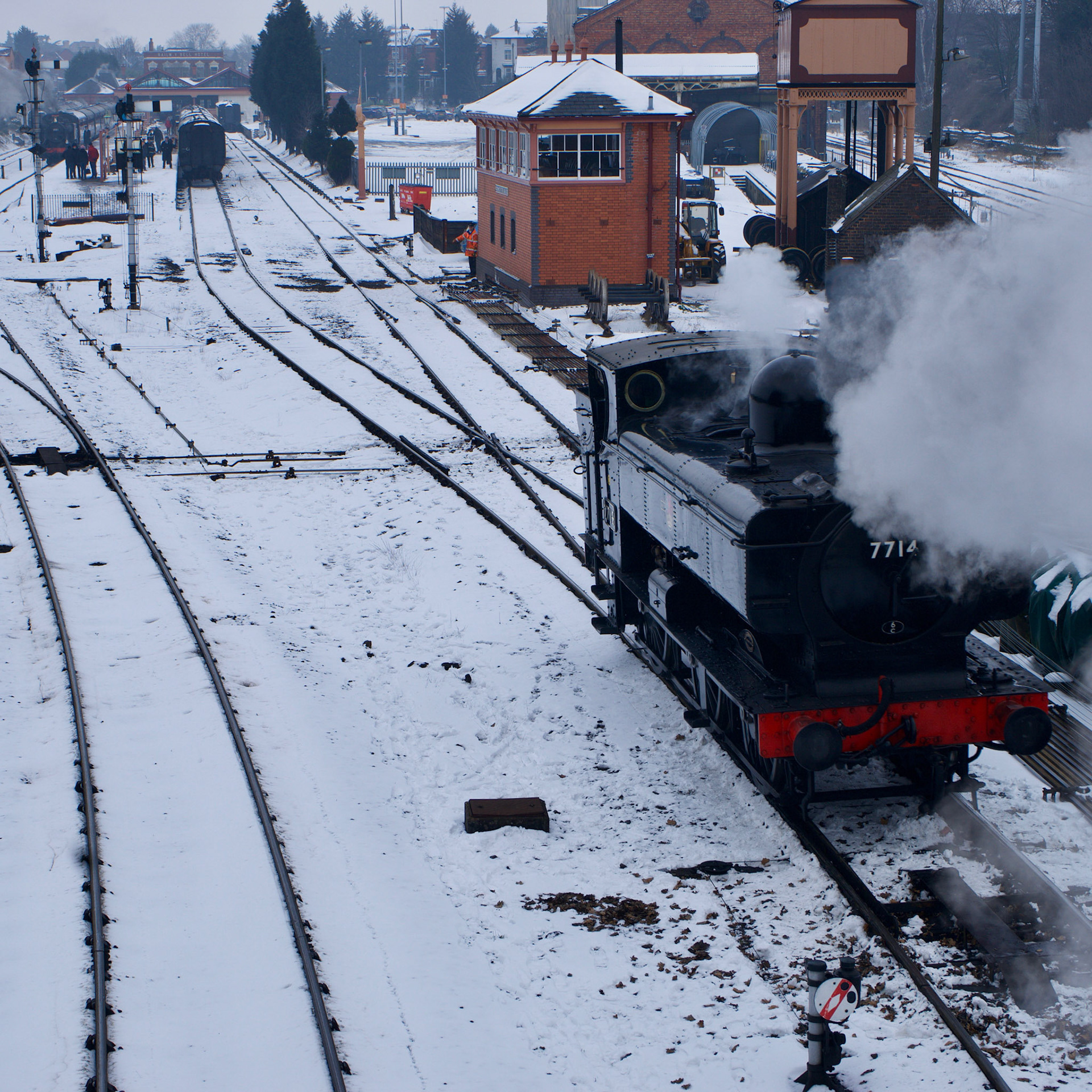 7714 backs onto its train