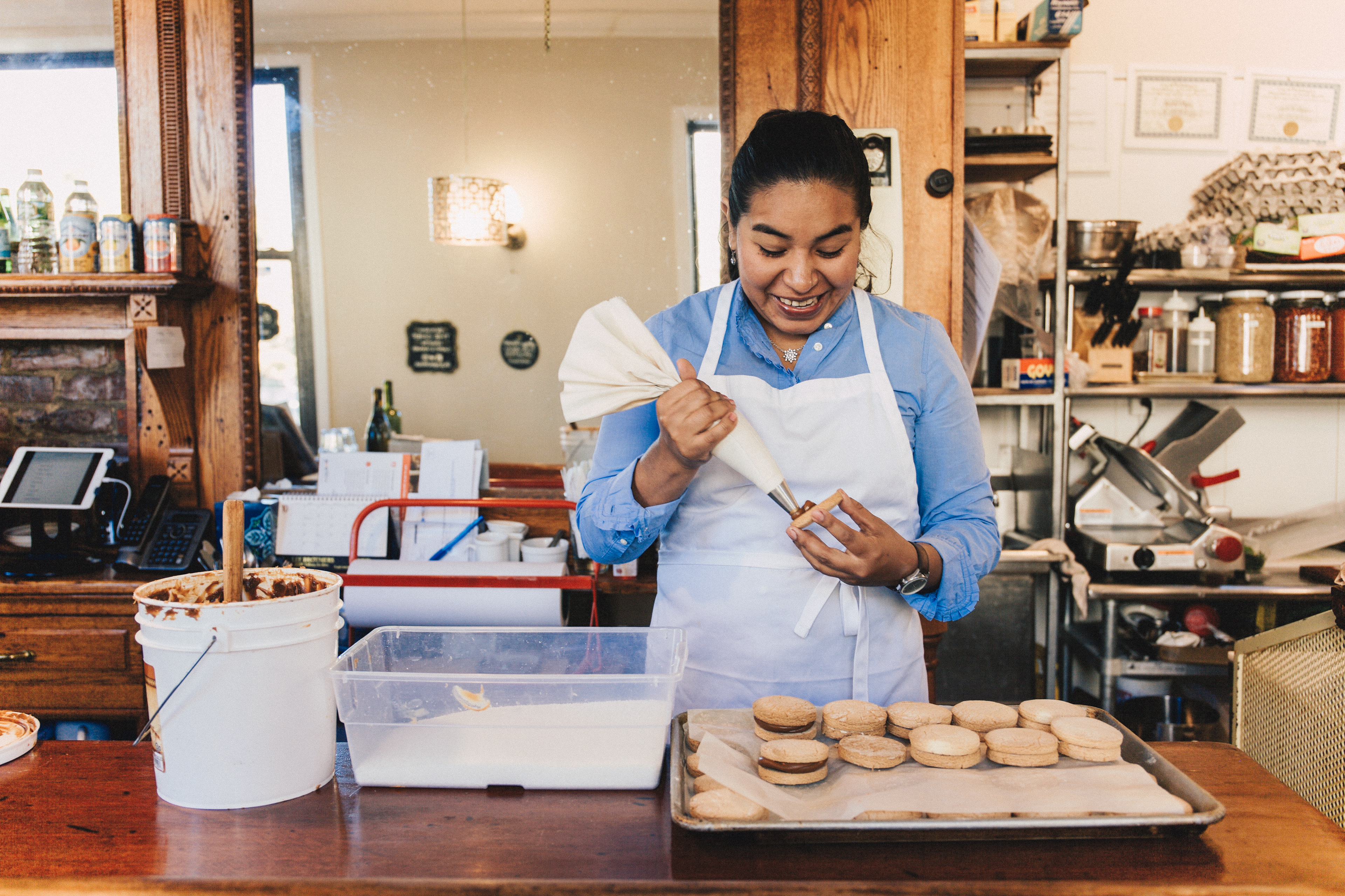 Jezabel making cookies at Jezabel's Argentine Cafe