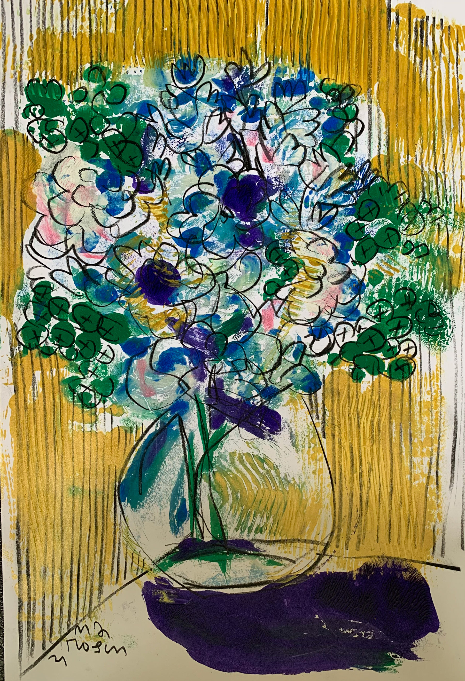 33 / Vase on Gold Background/ 11 x 17 / $325