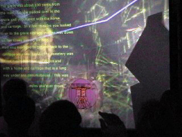 "Body w/Organs", dual-channel stereographic VR projection with audio, (DIY geowall), pop-up installation, ”, the Temple of Technology, Ingenuity Festival, Cleveland OH, 2008
