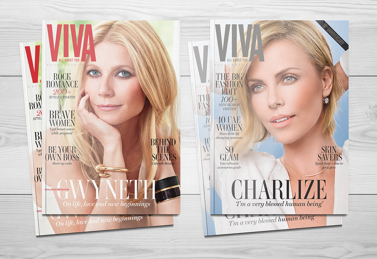 VIVA, Gwyneth Paltrow, Charlize Theron, Editorial Design