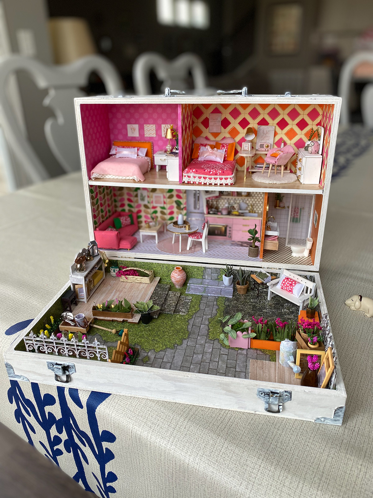 Angela Kelly Wooden Case Dollhouse with Garden