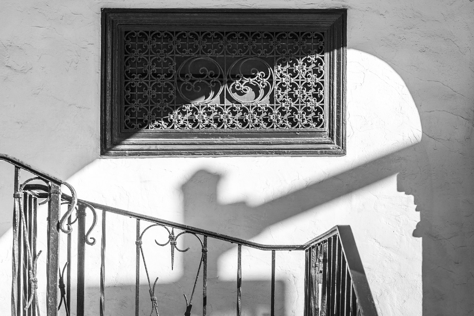 Railing and Shadows, Downtown, San Diego, 2014