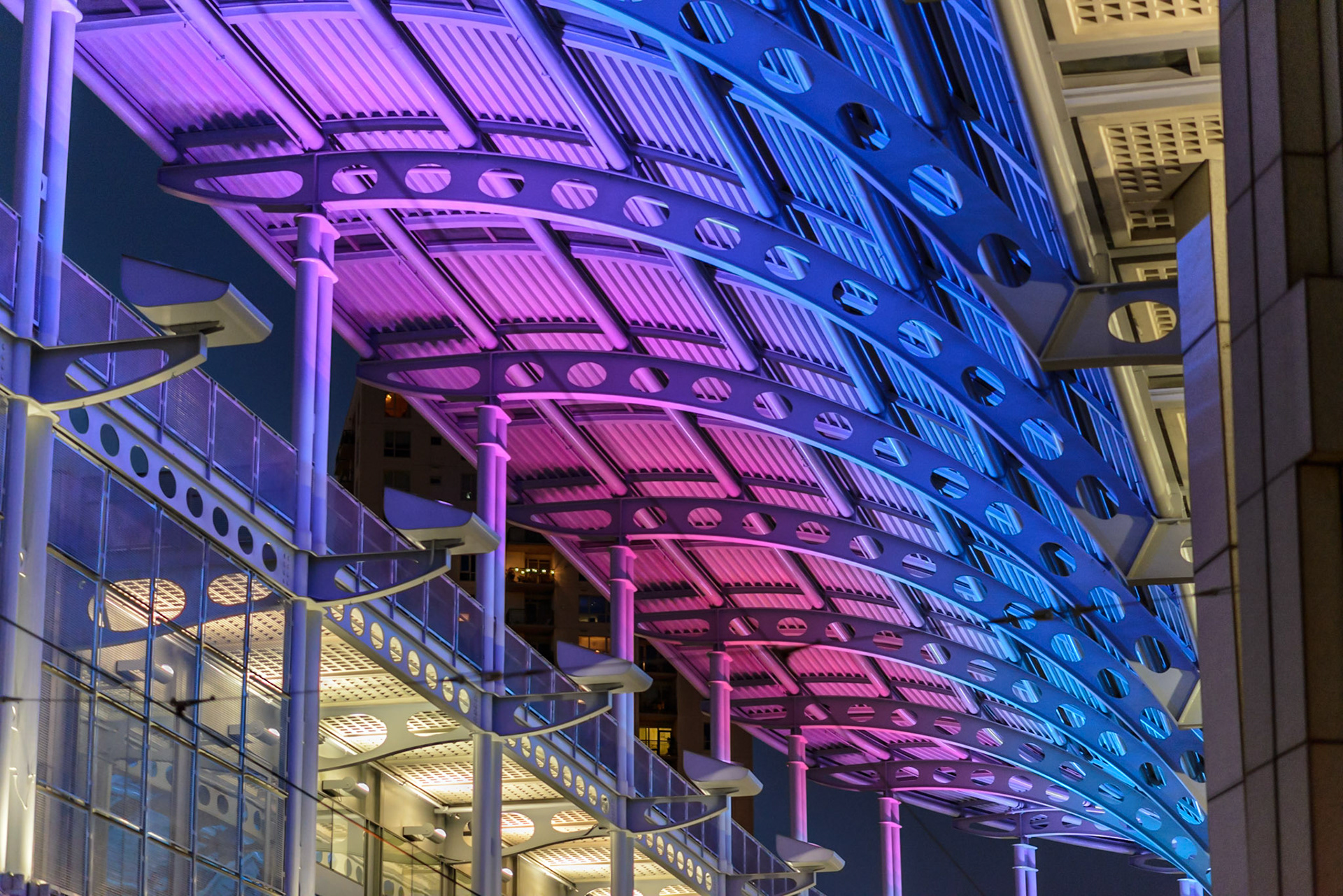 Trolley Station at Night, Broadway and Kettner Blvd, San Diego, 2014