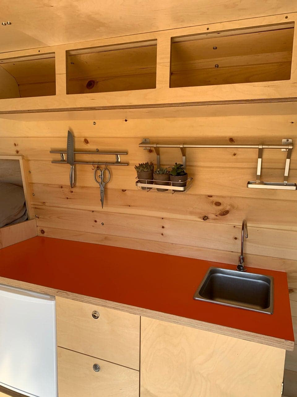 A wheelhouse camper van interior